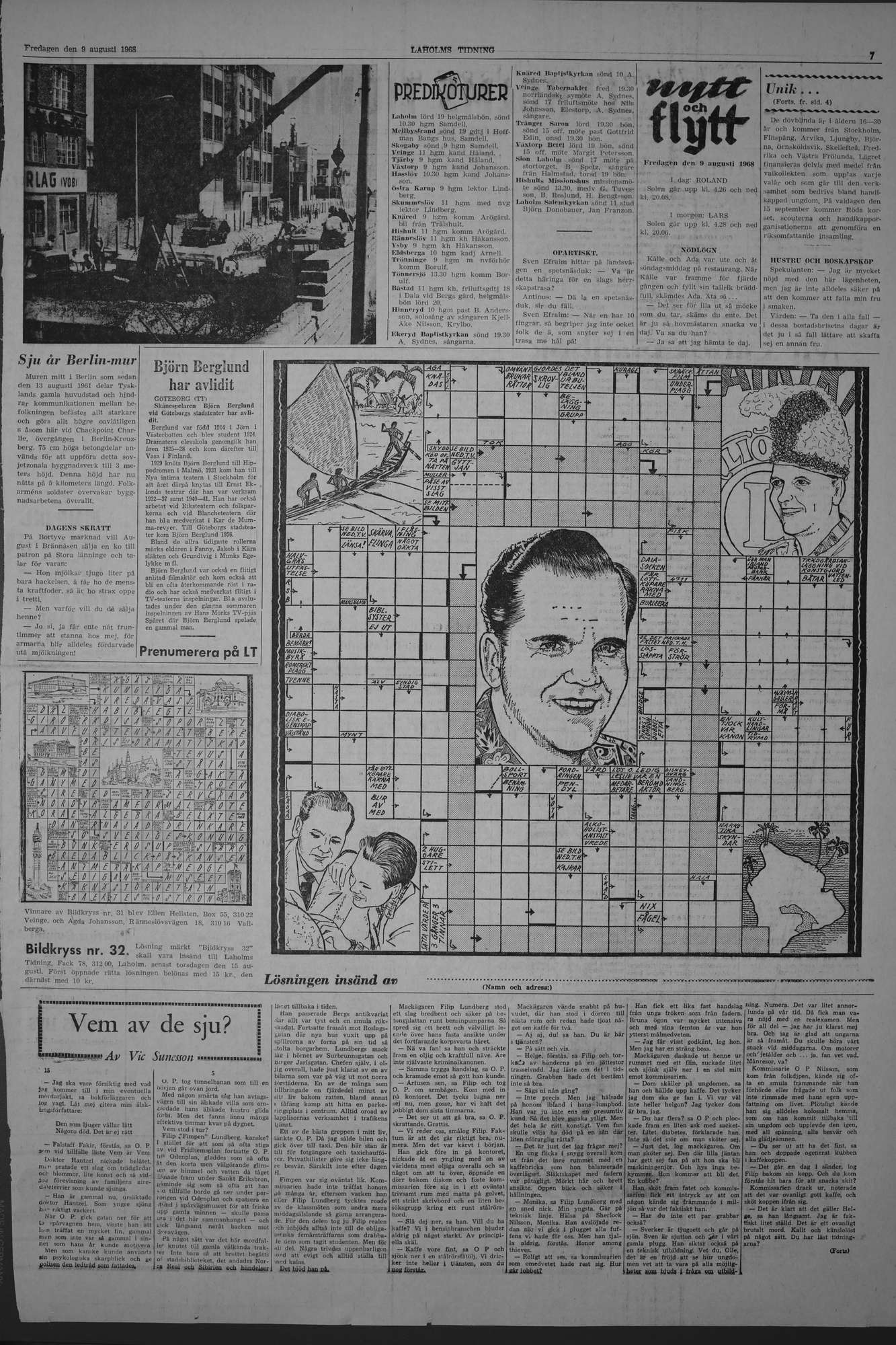 Laholms Tidning Fredag 9 augusti 1968, sida 7