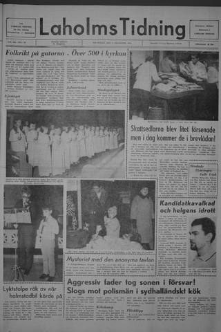 Förstasidan, Måndag 9 december 1968