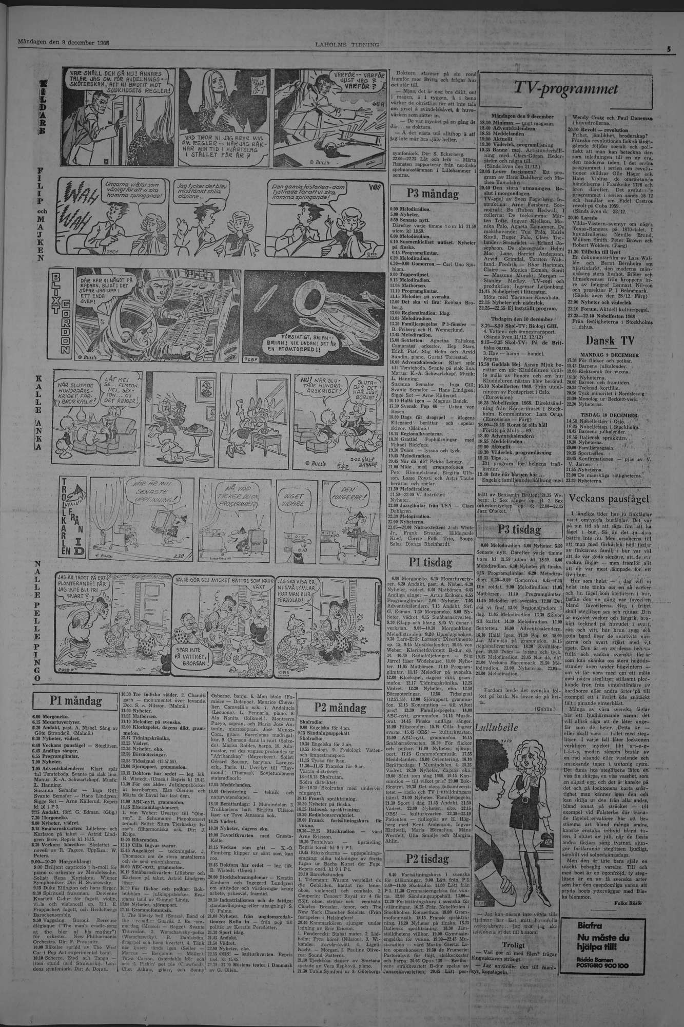 Laholms Tidning Måndag 9 december 1968, sida 5