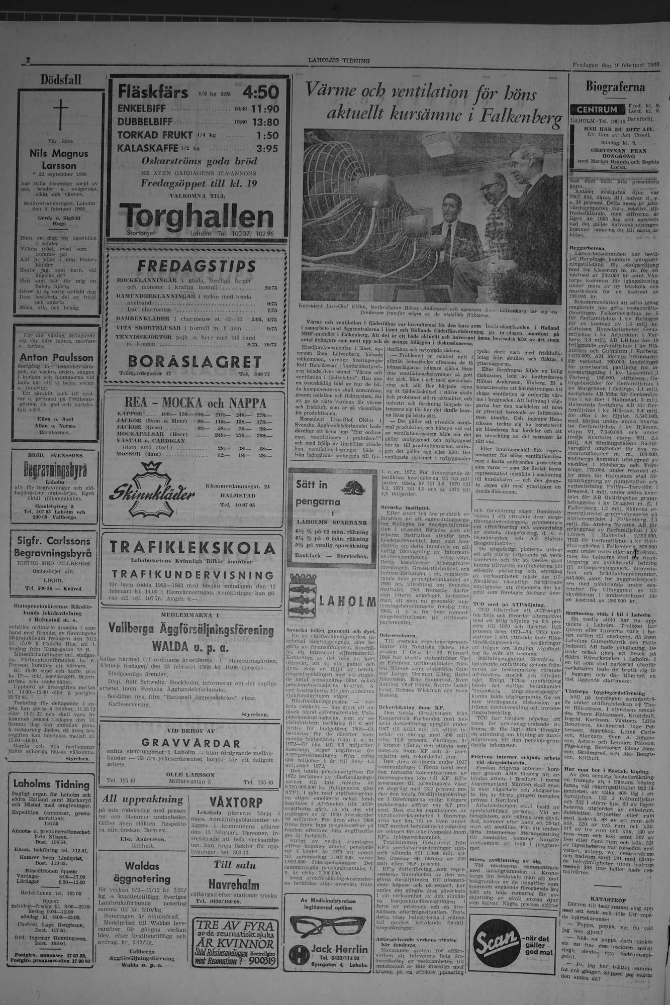 Laholms Tidning Fredag 9 februari 1968, sida 2