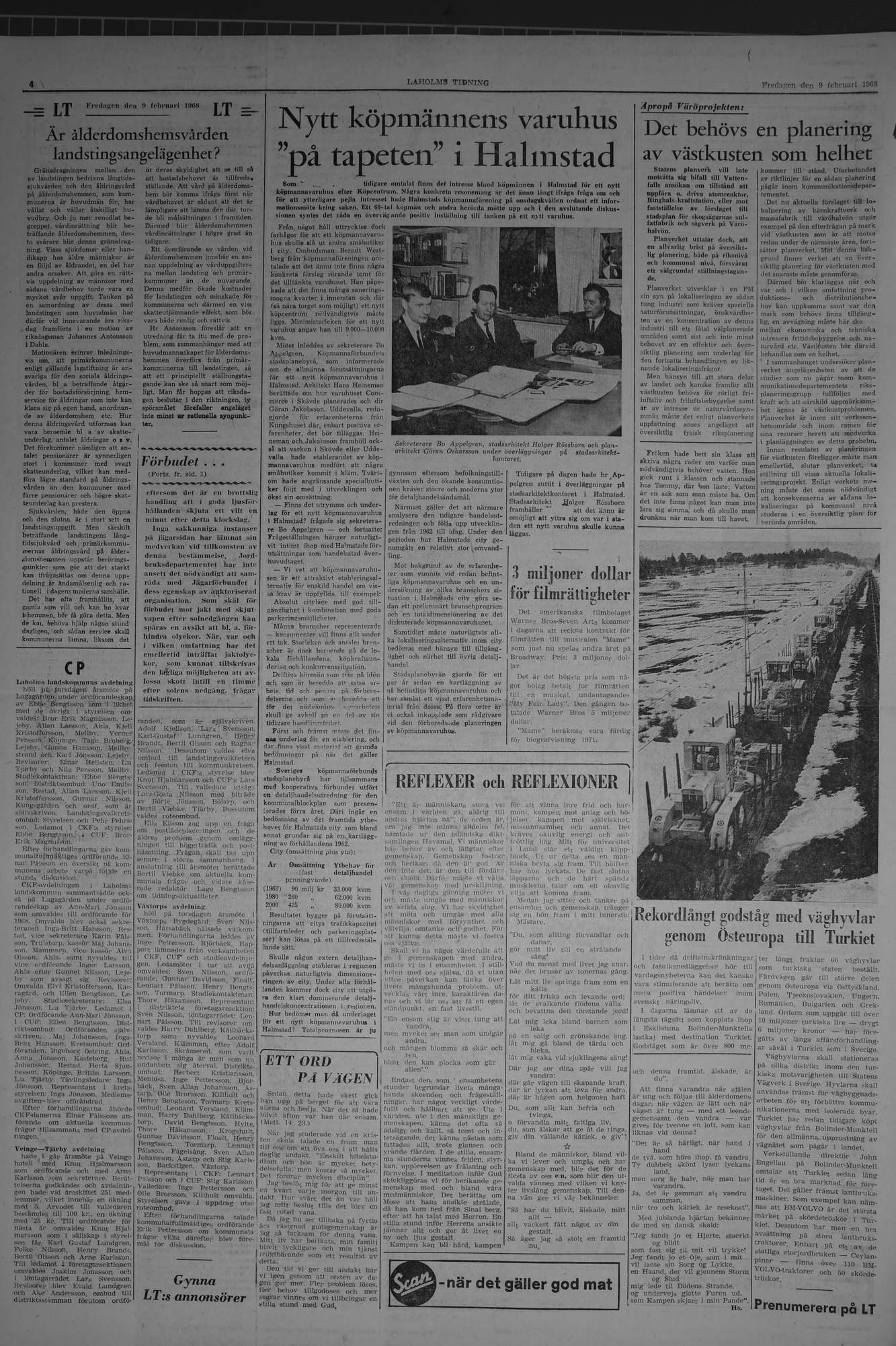 Laholms Tidning Fredag 9 februari 1968, sida 4
