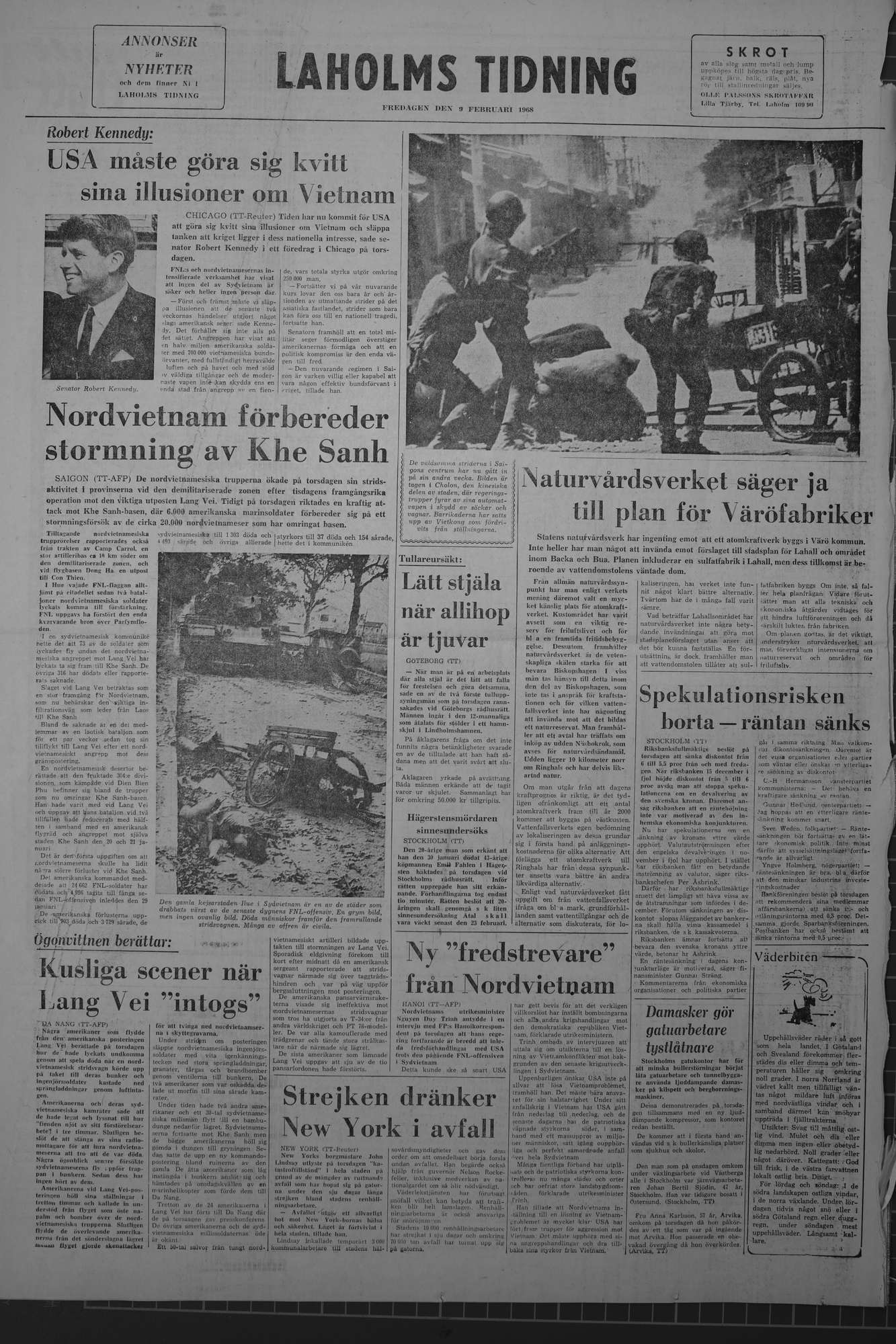 Laholms Tidning Fredag 9 februari 1968, sida 8