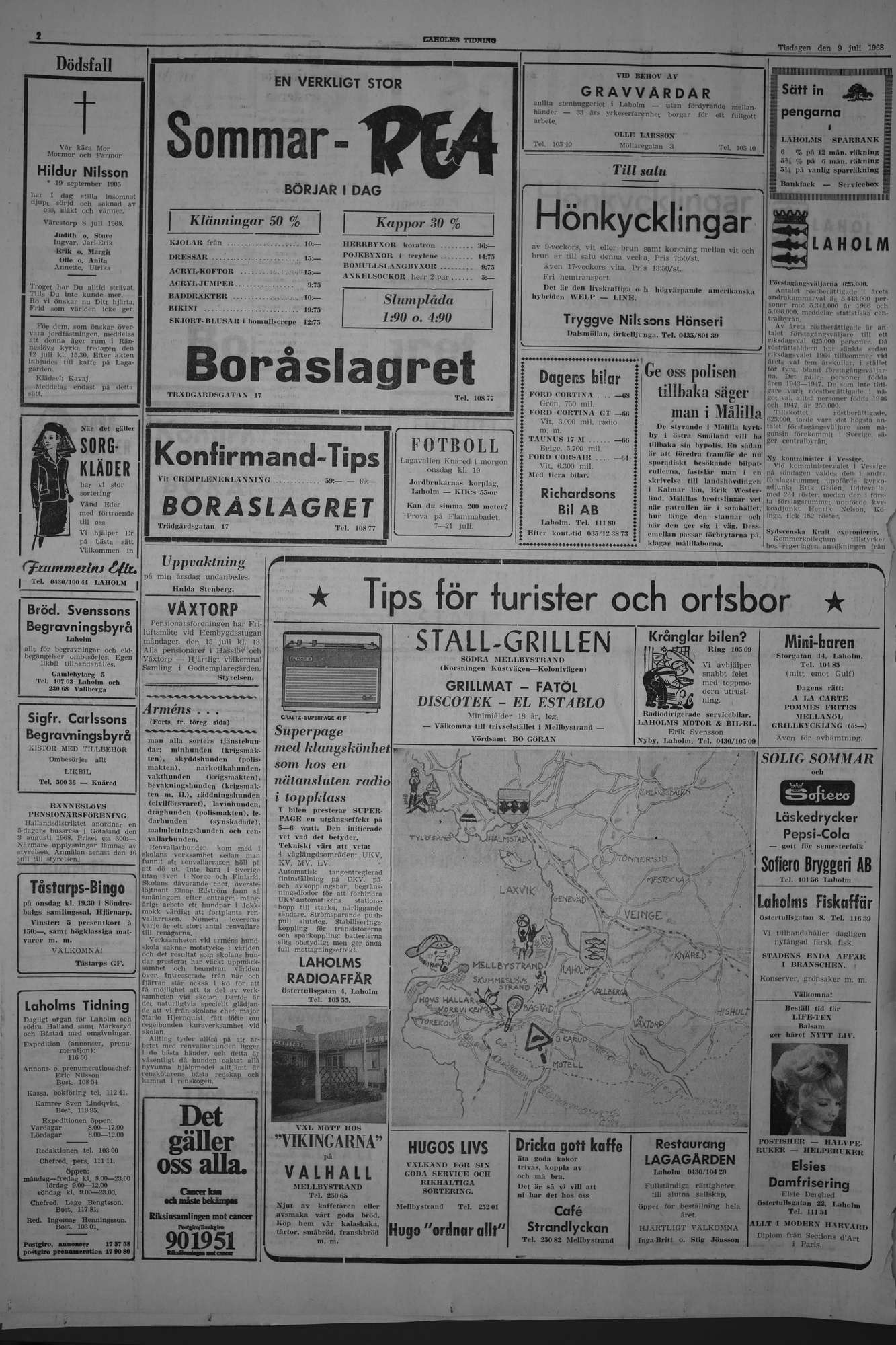 Laholms Tidning Tisdag 9 juli 1968, sida 2