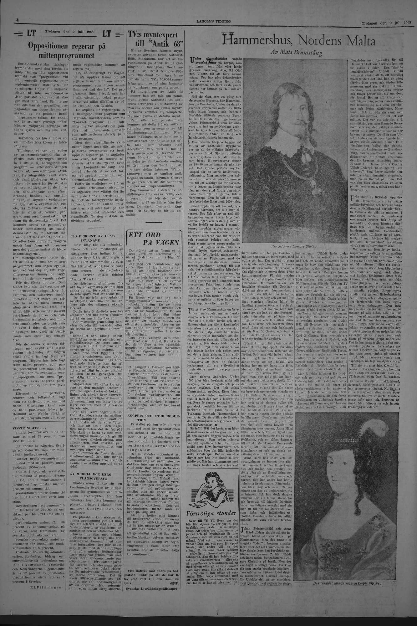 Laholms Tidning Tisdag 9 juli 1968, sida 4