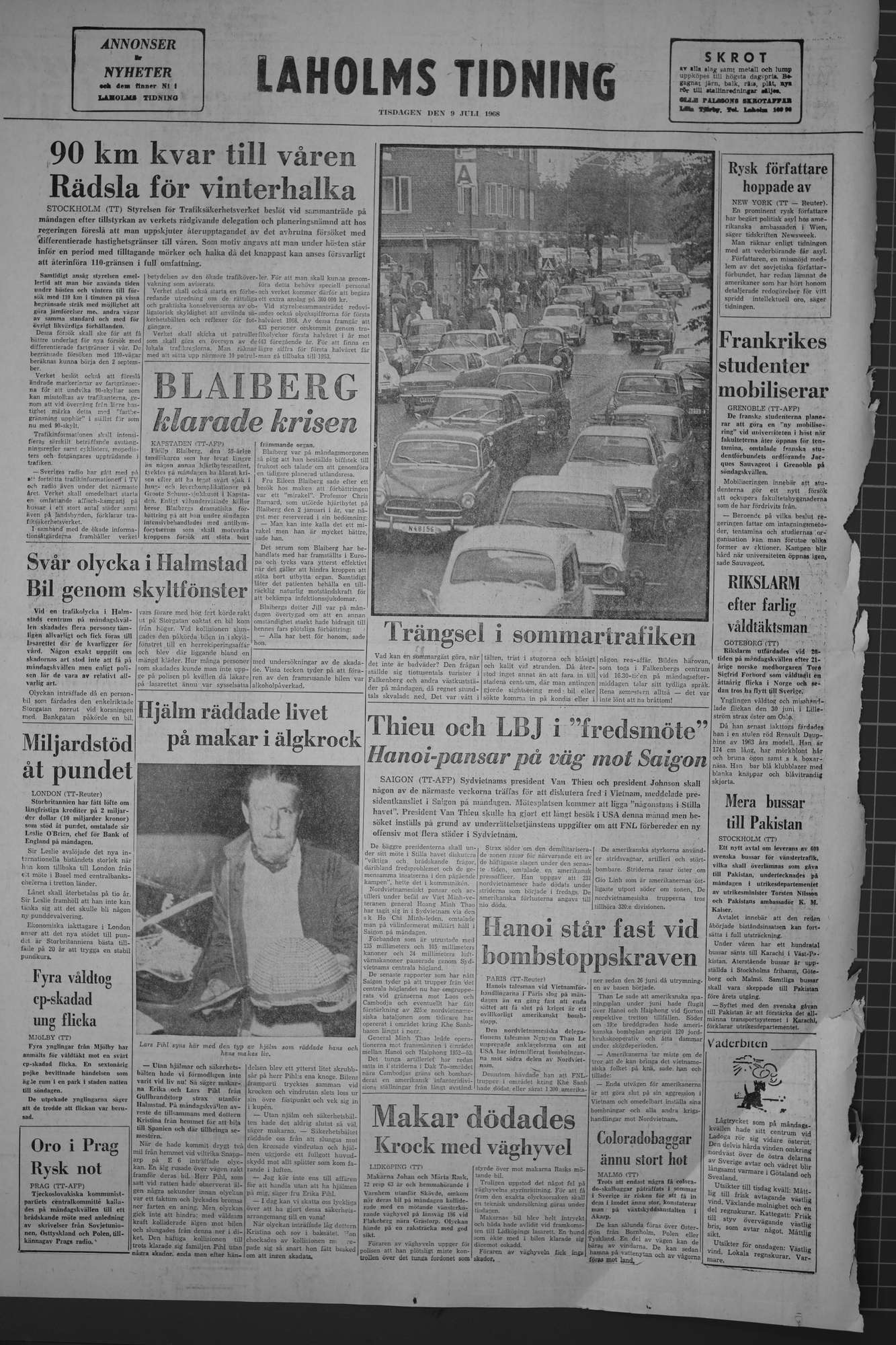 Laholms Tidning Tisdag 9 juli 1968, sida 8