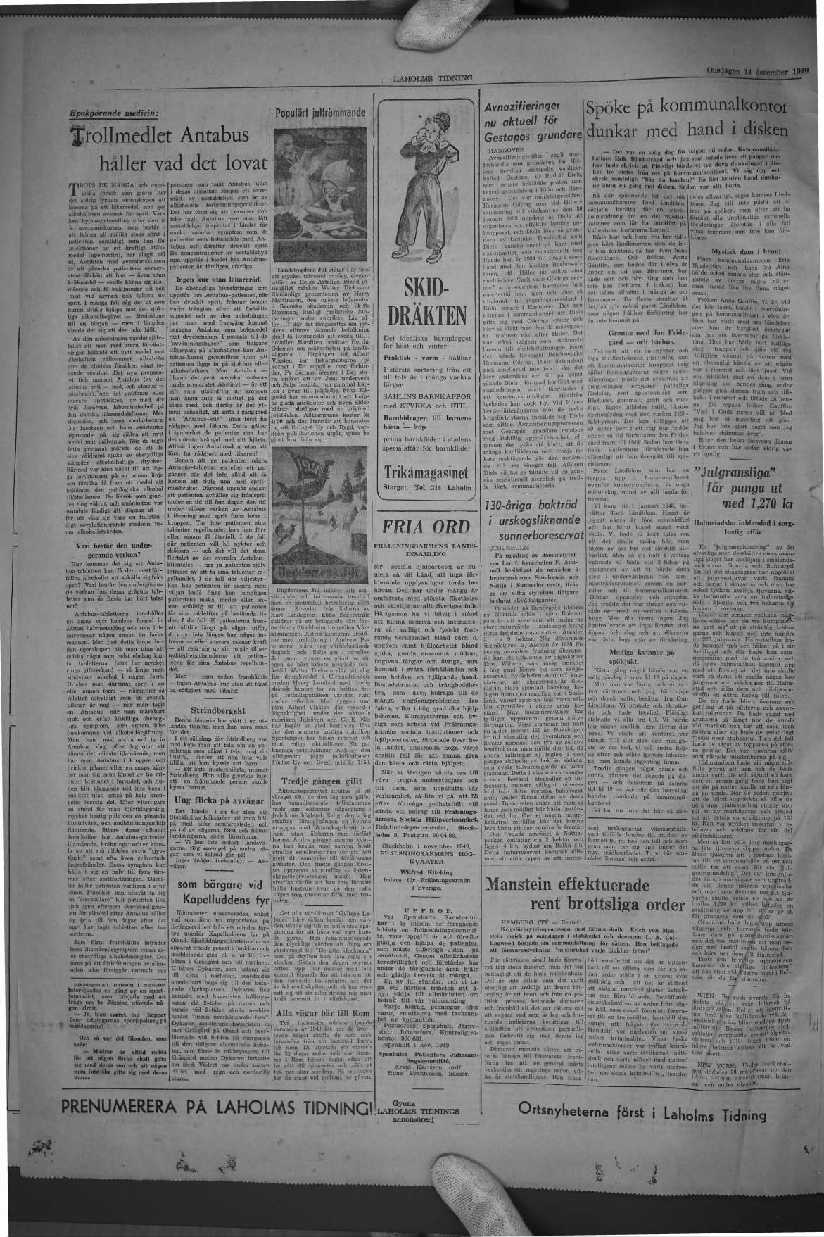 Laholms Tidning Onsdag 14 december 1949, sida 6