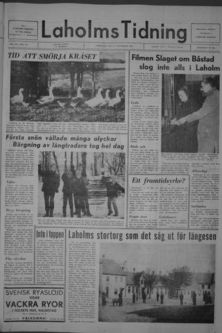 Förstasidan, Lördag 9 november 1968