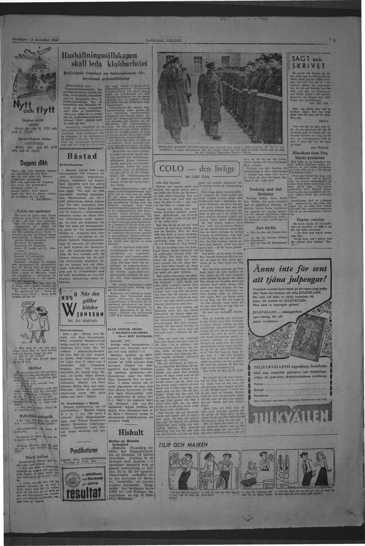 Laholms Tidning Onsdag 14 december 1949, sida 7