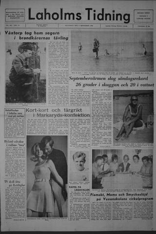 Förstasidan, Måndag 9 september 1968
