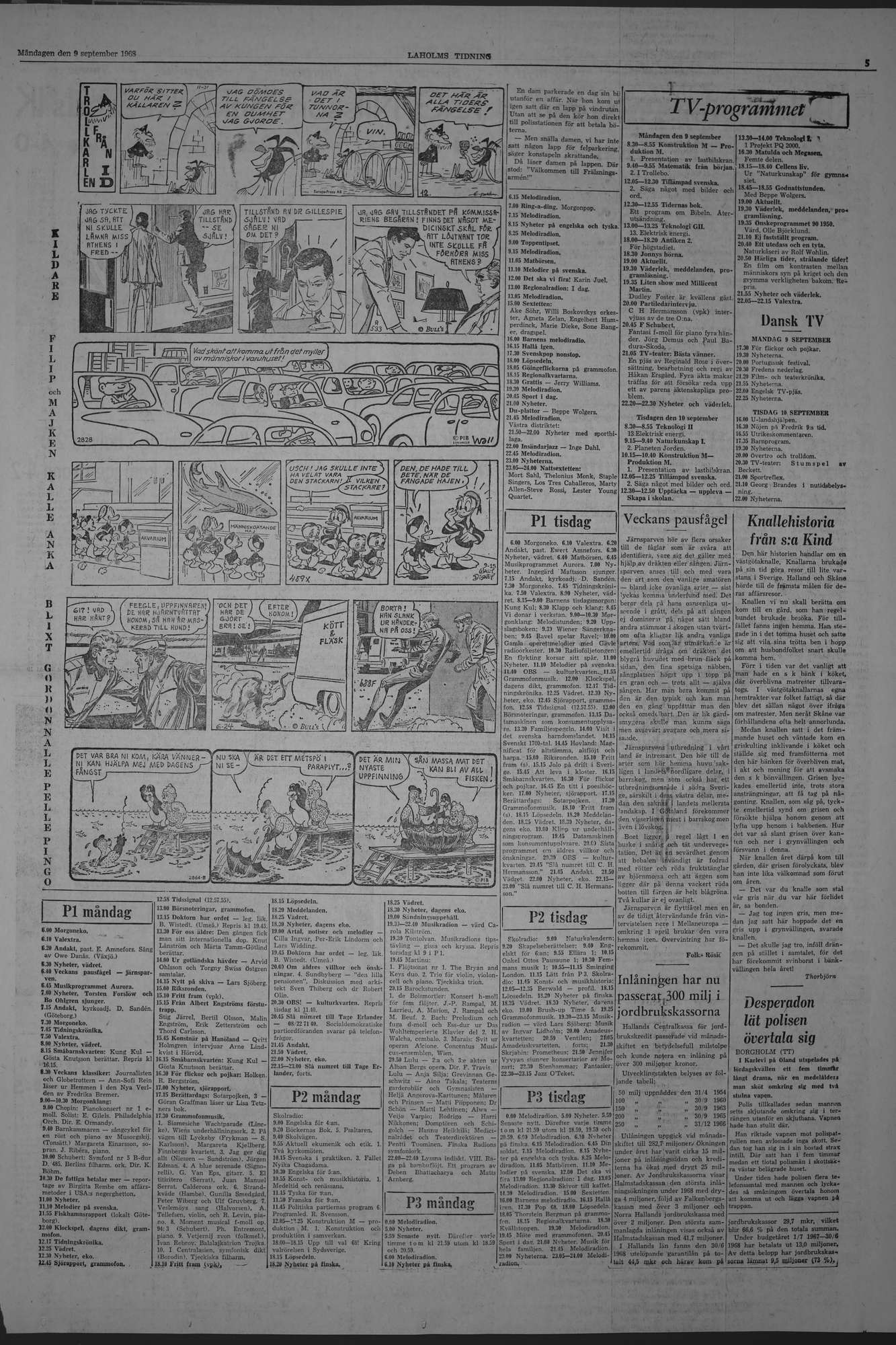 Laholms Tidning Måndag 9 september 1968, sida 5