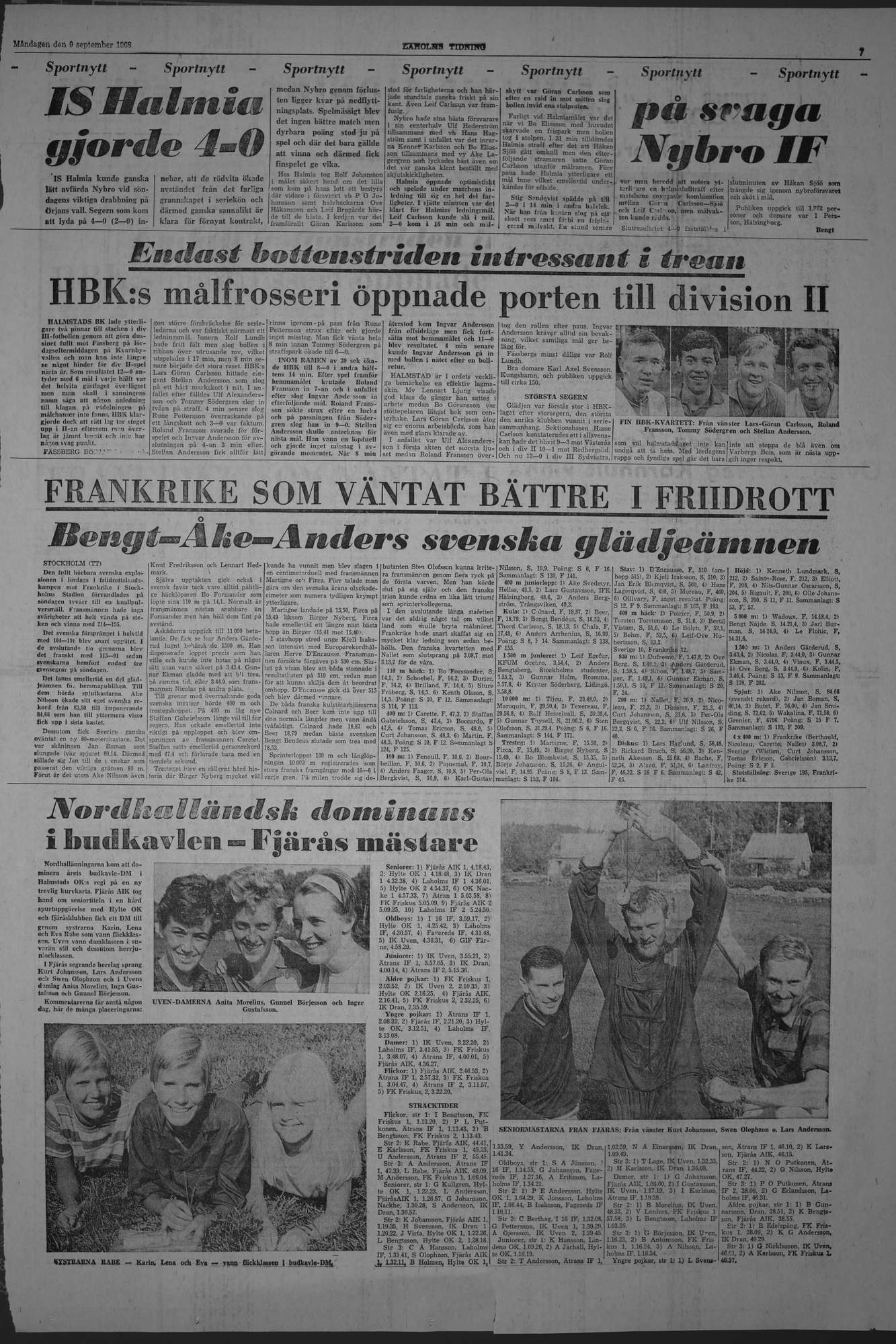 Laholms Tidning Måndag 9 september 1968, sida 7