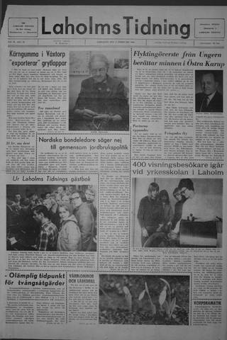 Förstasidan, Lördag 1 februari 1969