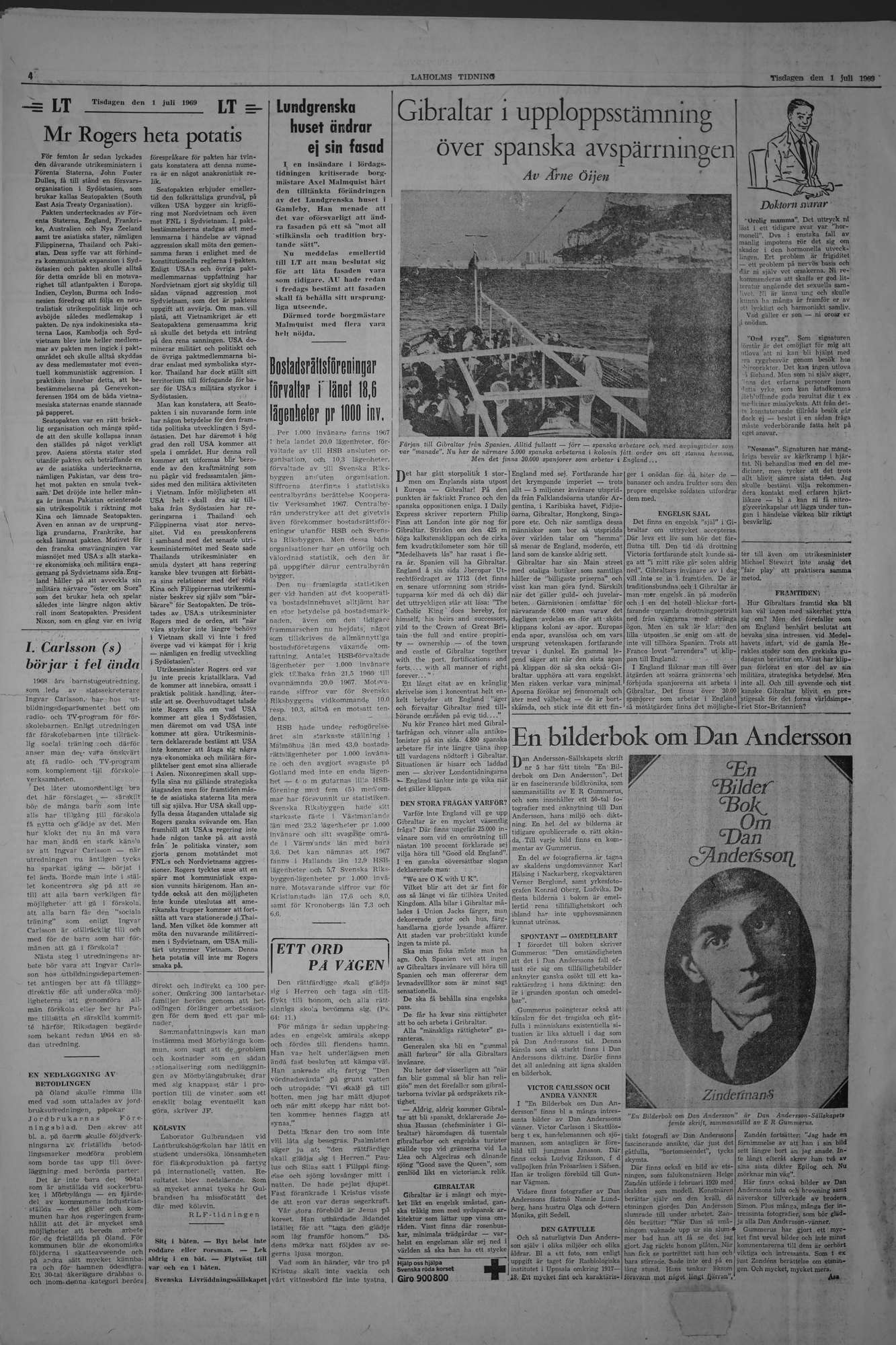 Laholms Tidning Tisdag 1 juli 1969, sida 4