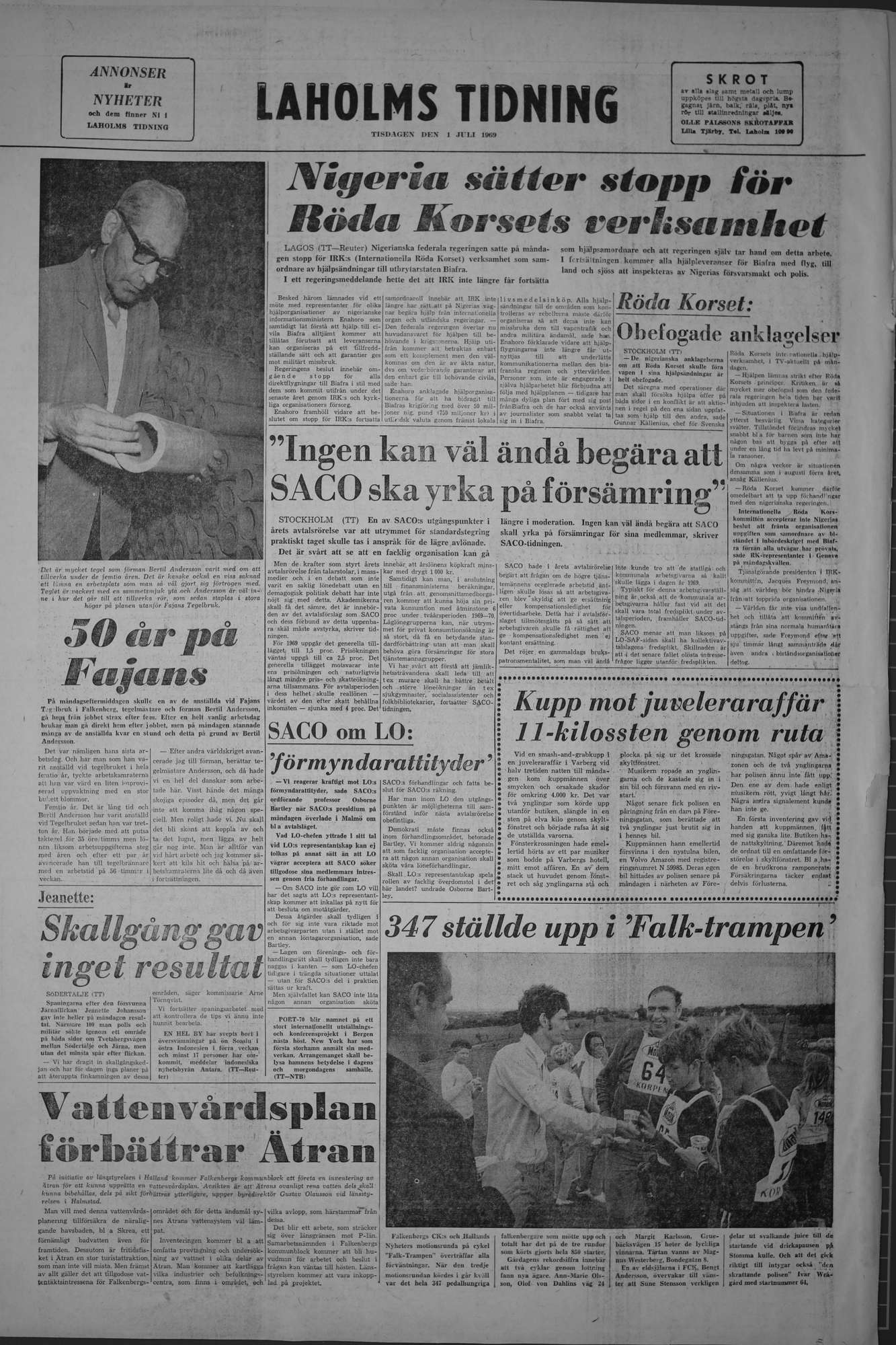 Laholms Tidning Tisdag 1 juli 1969, sida 8