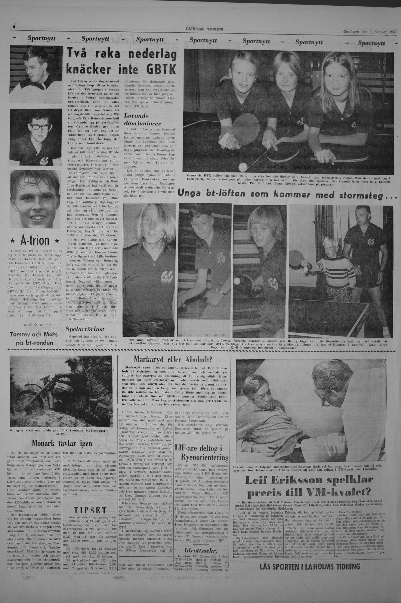 Laholms Tidning Onsdag 1 oktober 1969, sida 6