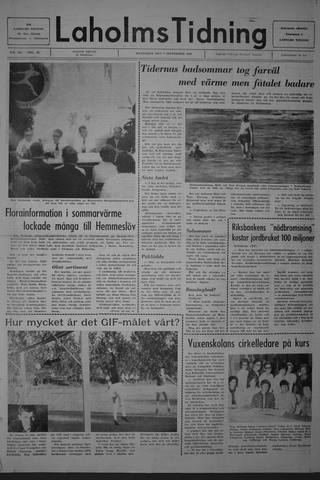 Förstasidan, Måndag 1 september 1969