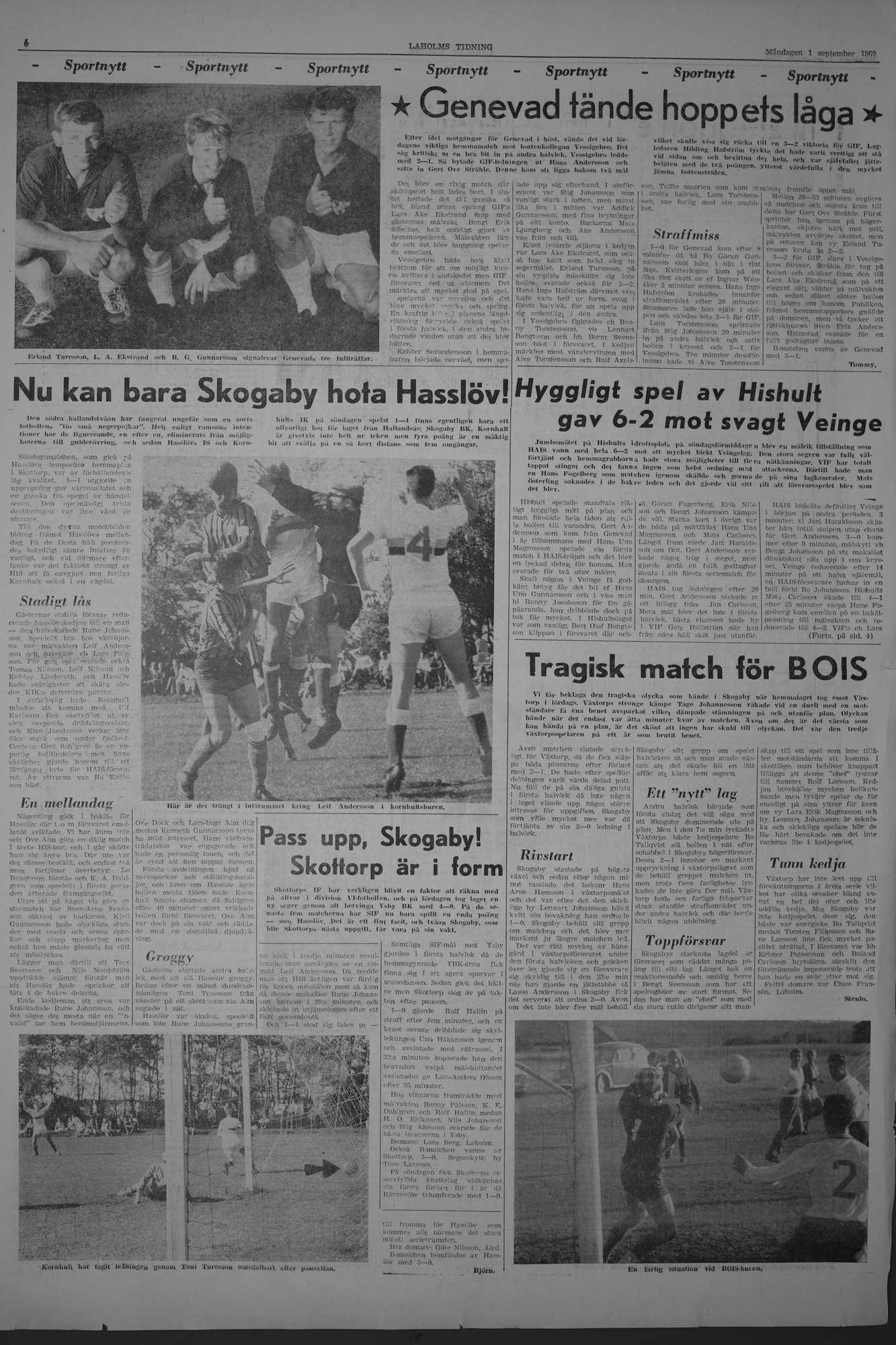 Laholms Tidning Måndag 1 september 1969, sida 6