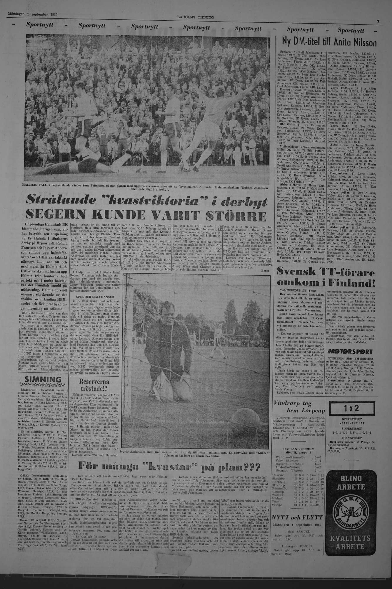 Laholms Tidning Måndag 1 september 1969, sida 7