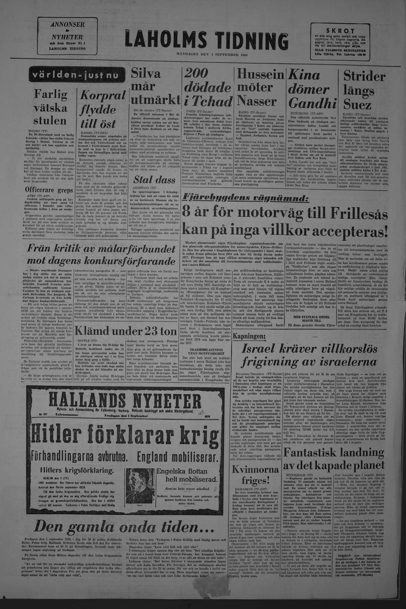 Laholms Tidning Måndag 1 september 1969, sida 8