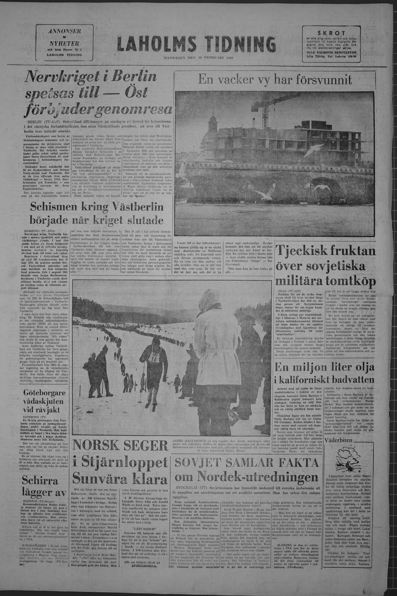 Laholms Tidning Måndag 10 februari 1969, sida 8