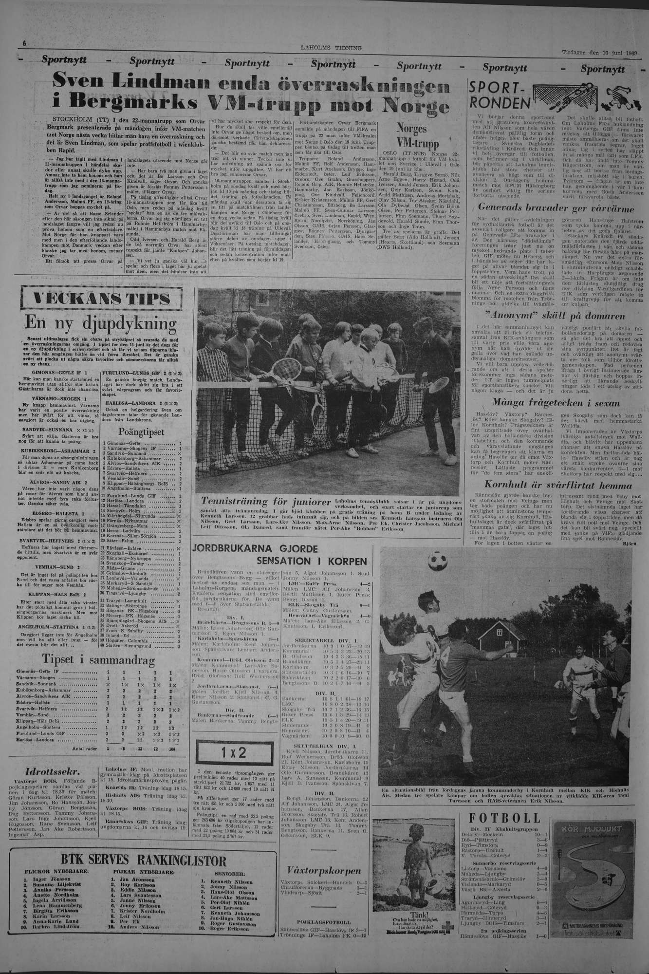 Laholms Tidning Tisdag 10 juni 1969, sida 6