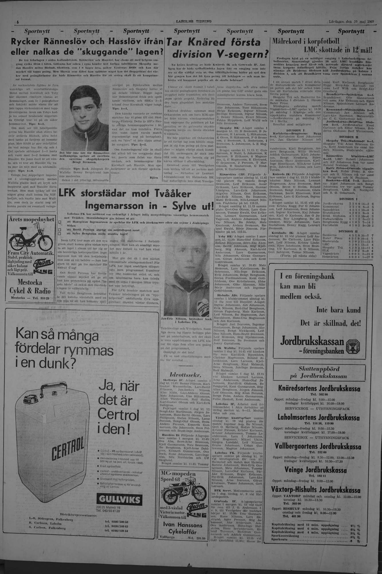 Laholms Tidning Lördag 10 maj 1969, sida 6