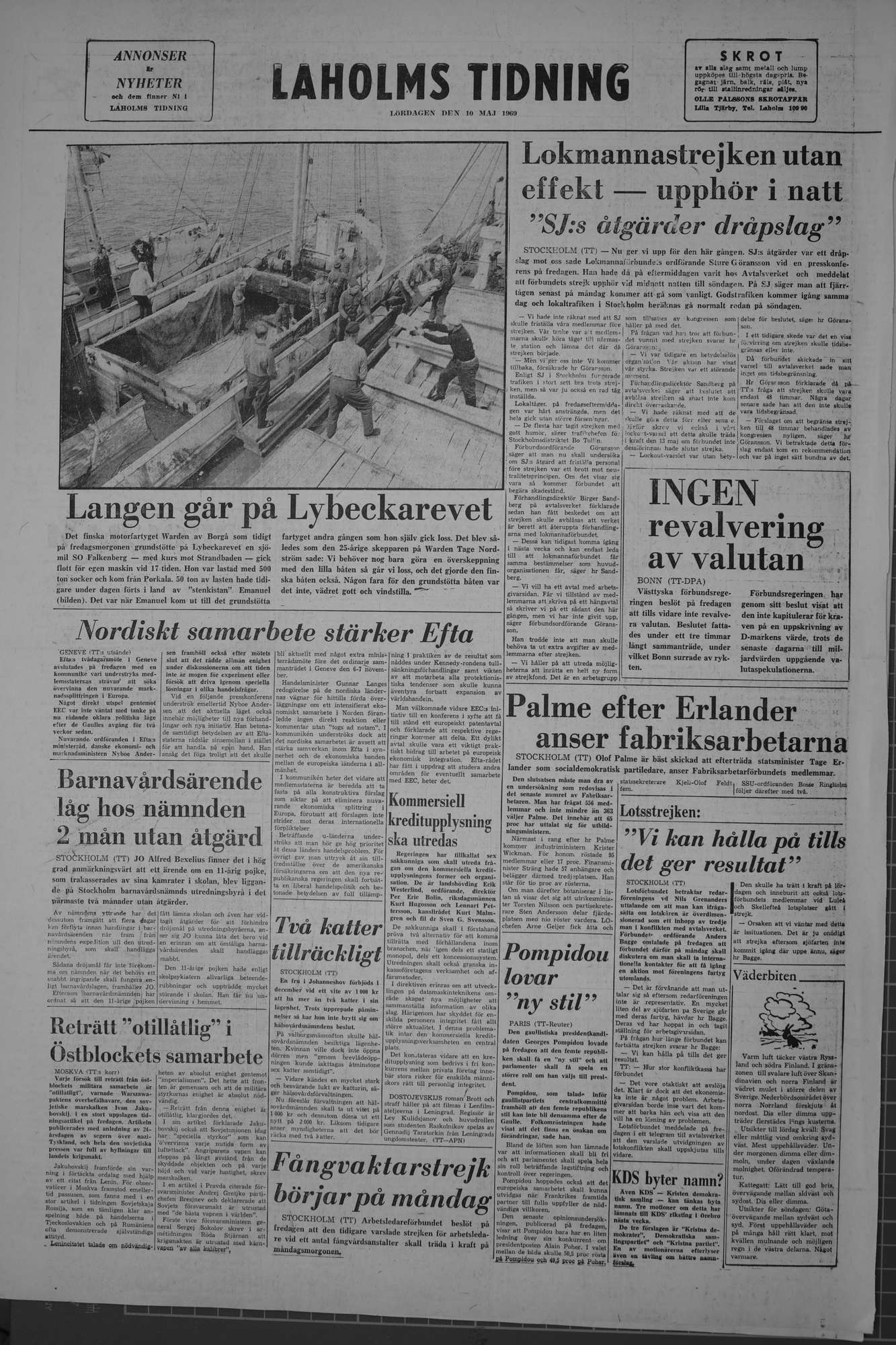 Laholms Tidning Lördag 10 maj 1969, sida 8