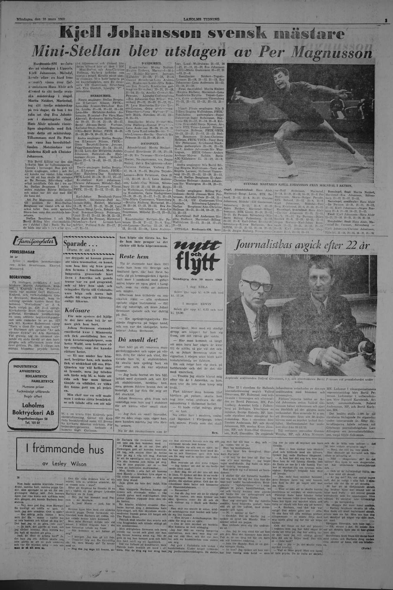 Laholms Tidning Måndag 10 mars 1969, sida 3