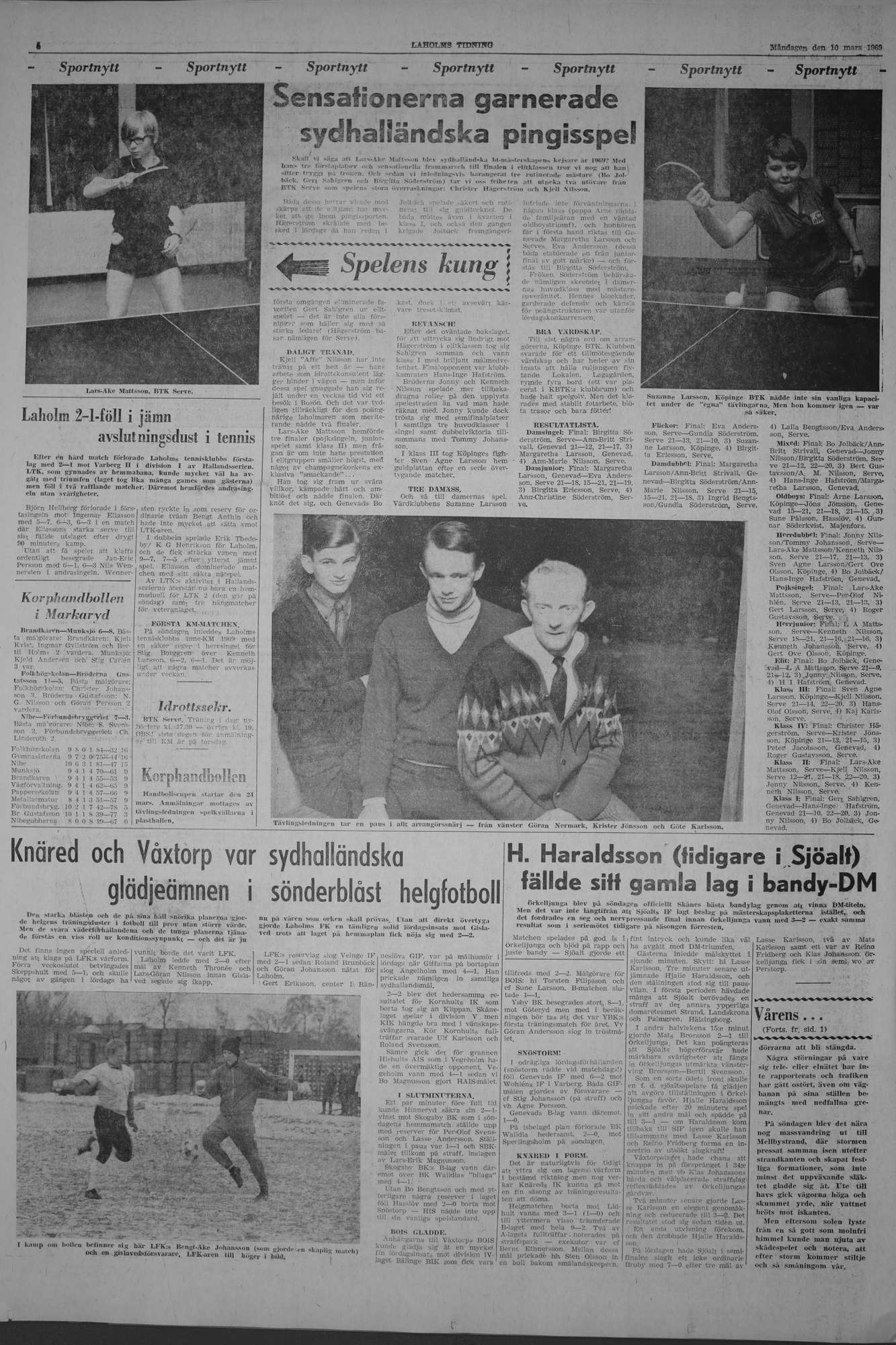 Laholms Tidning Måndag 10 mars 1969, sida 6