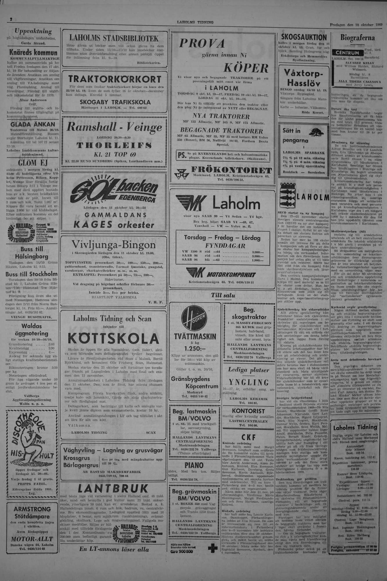 Laholms Tidning Fredag 10 oktober 1969, sida 2