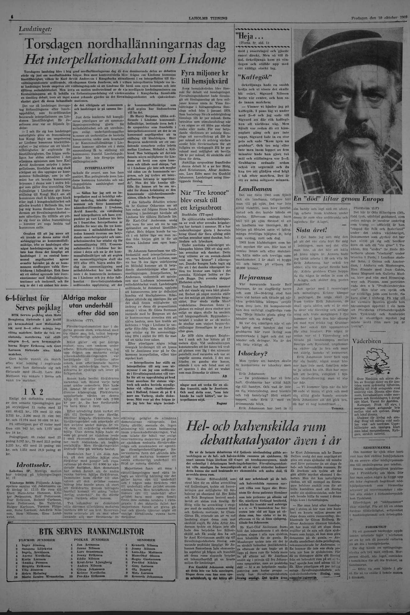 Laholms Tidning Fredag 10 oktober 1969, sida 6