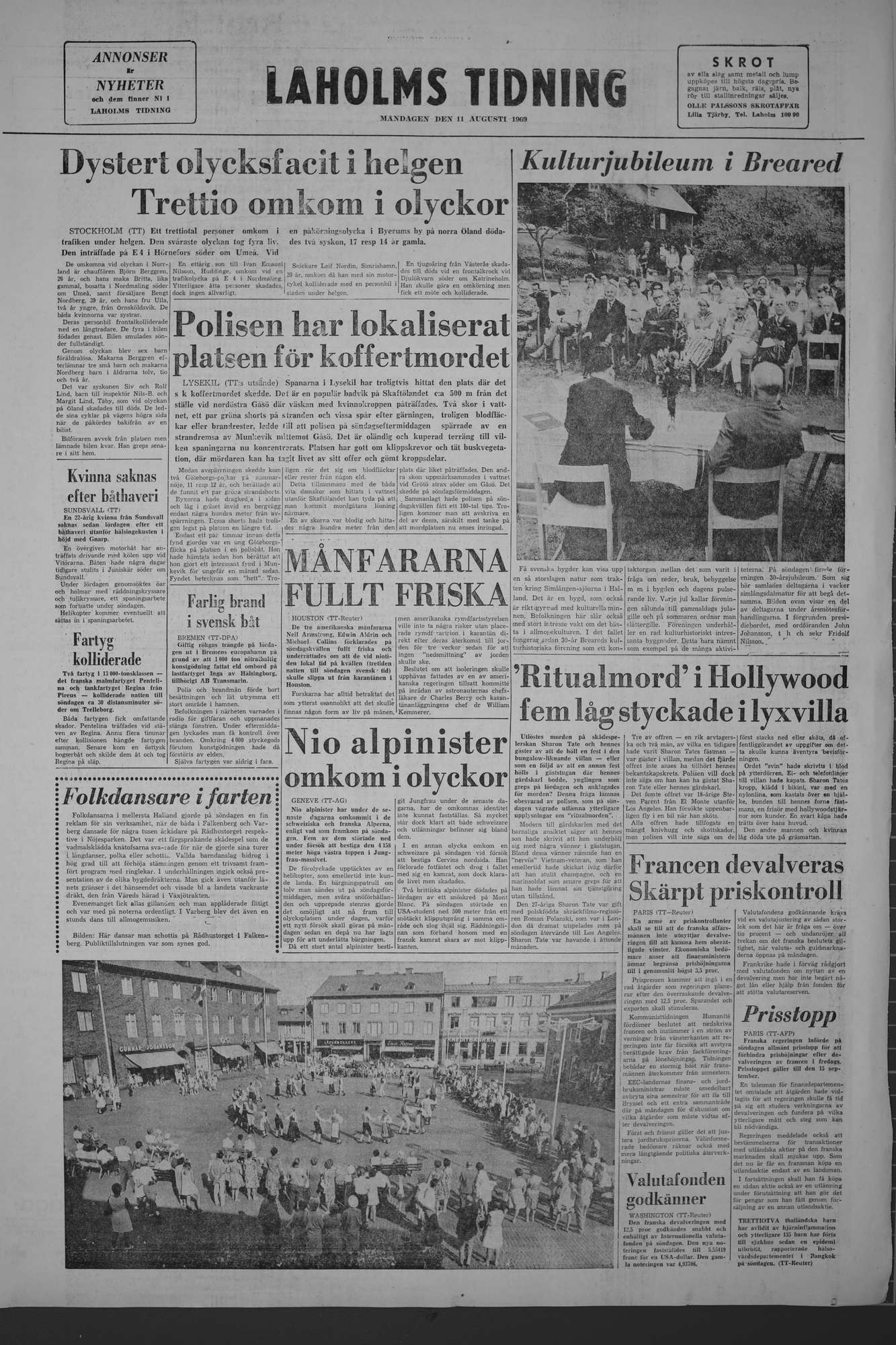 Laholms Tidning Måndag 11 augusti 1969, sida 8