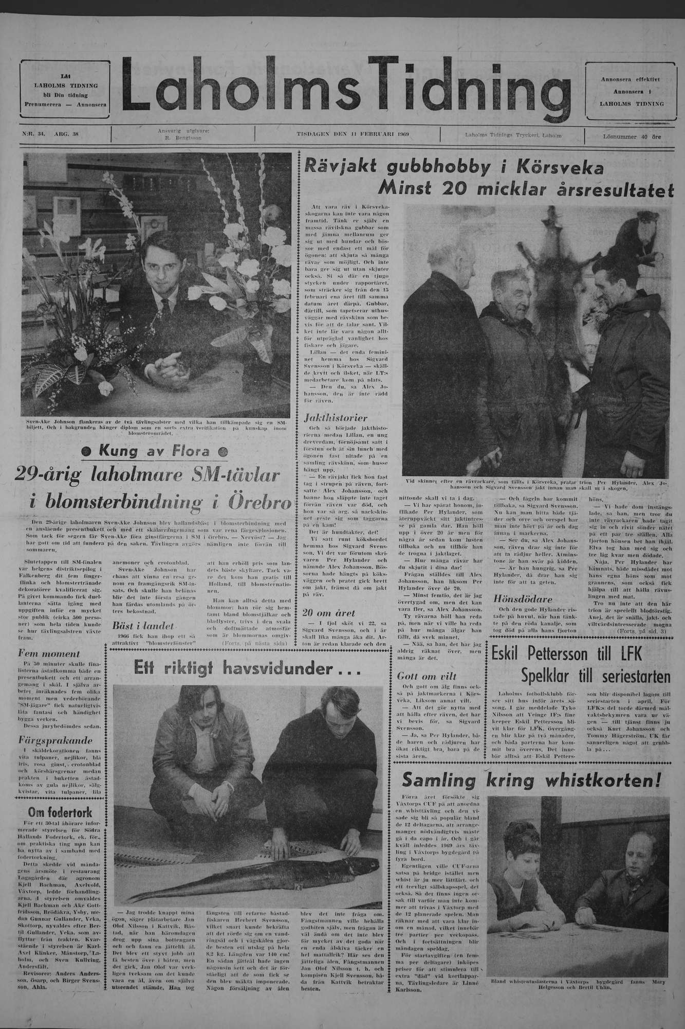 Laholms Tidning Tisdag 11 februari 1969, sida 1