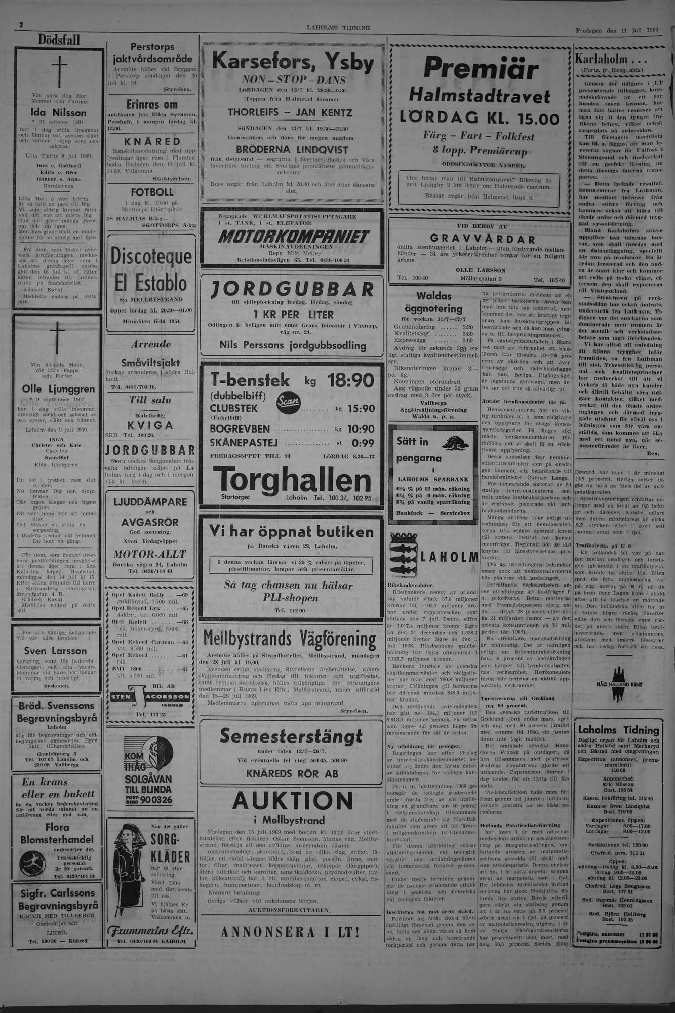Laholms Tidning Fredag 11 juli 1969, sida 2