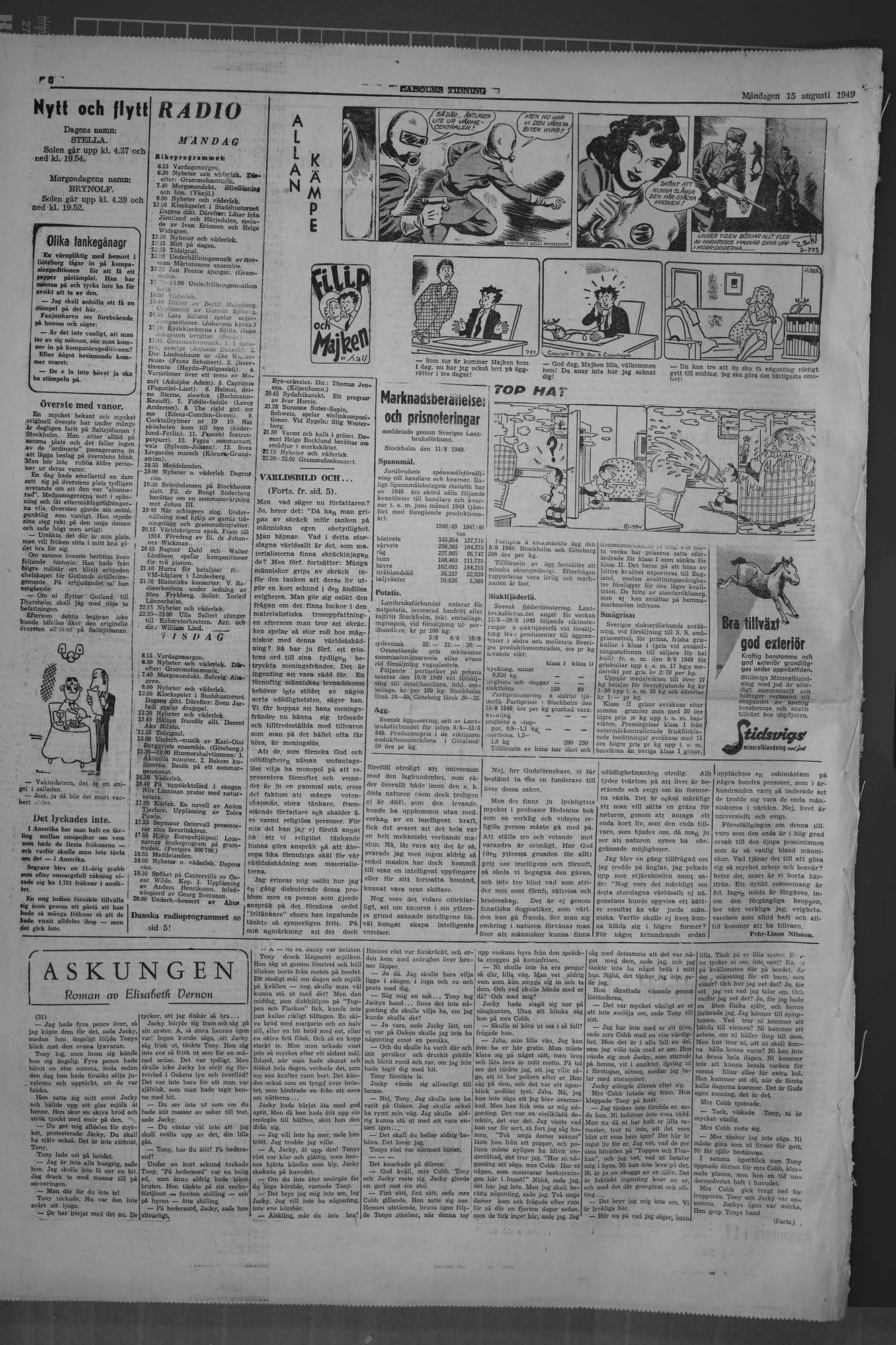 Laholms Tidning Måndag 15 augusti 1949, sida 6