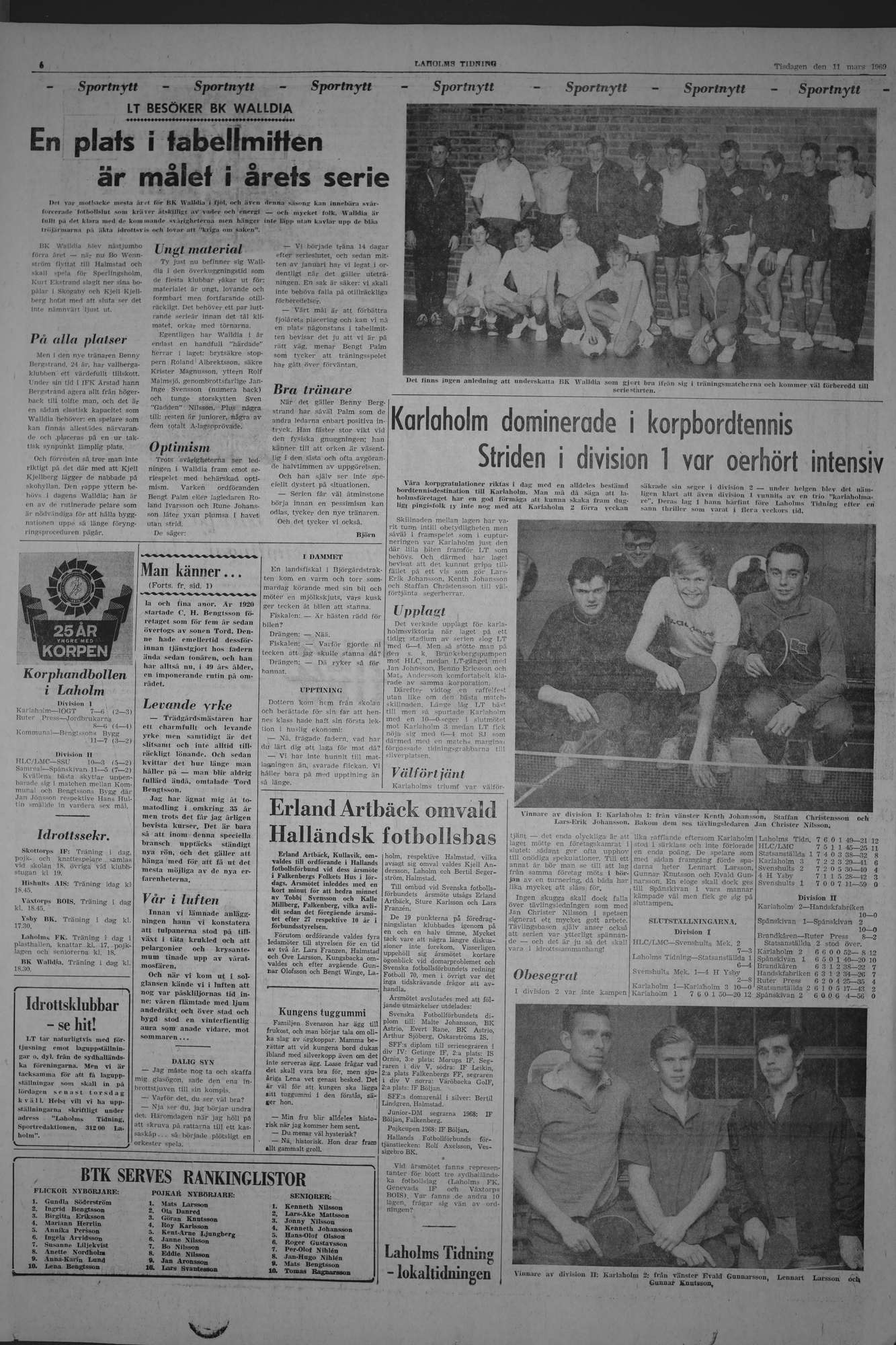 Laholms Tidning Tisdag 11 mars 1969, sida 6