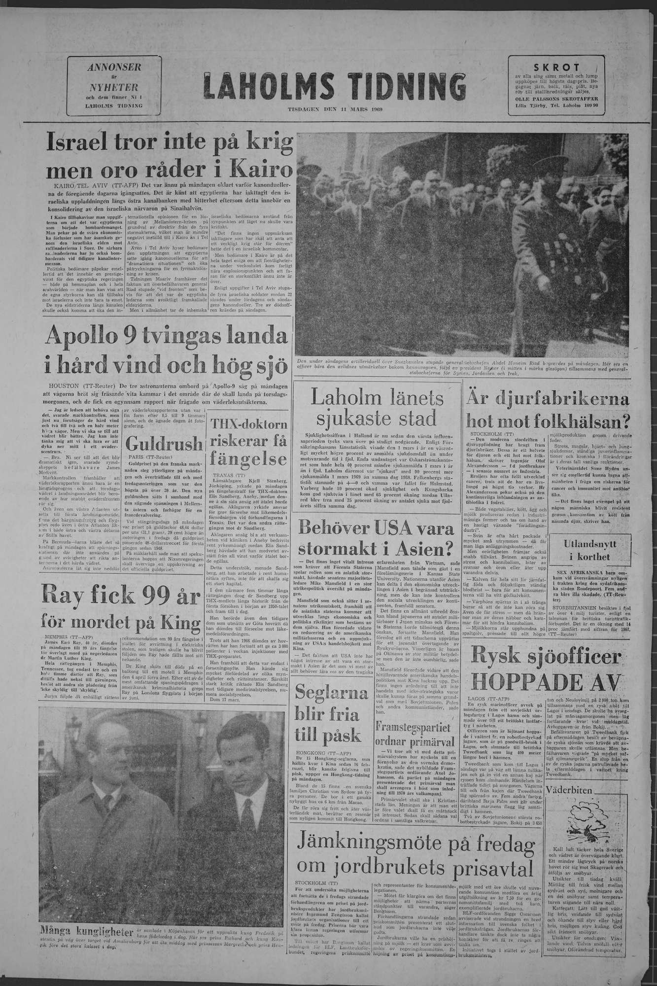 Laholms Tidning Tisdag 11 mars 1969, sida 8