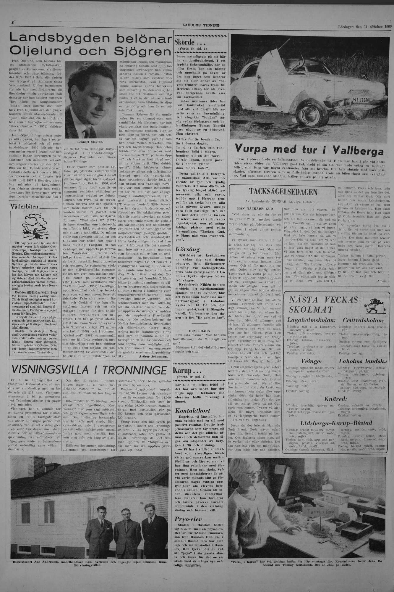 Laholms Tidning Lördag 11 oktober 1969, sida 4