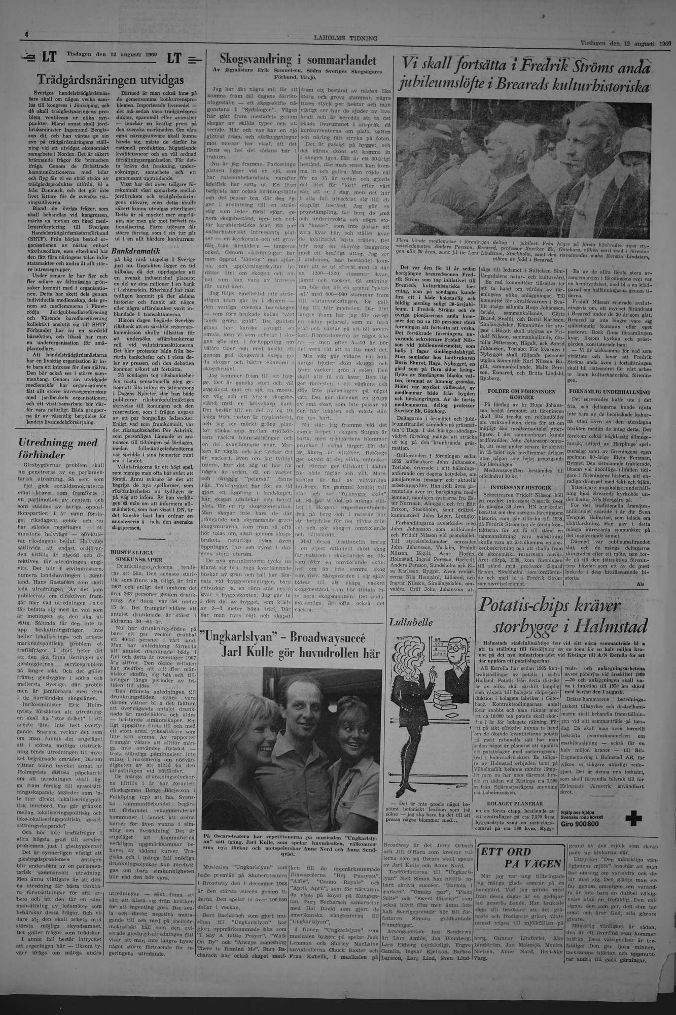 Laholms Tidning Tisdag 12 augusti 1969, sida 4