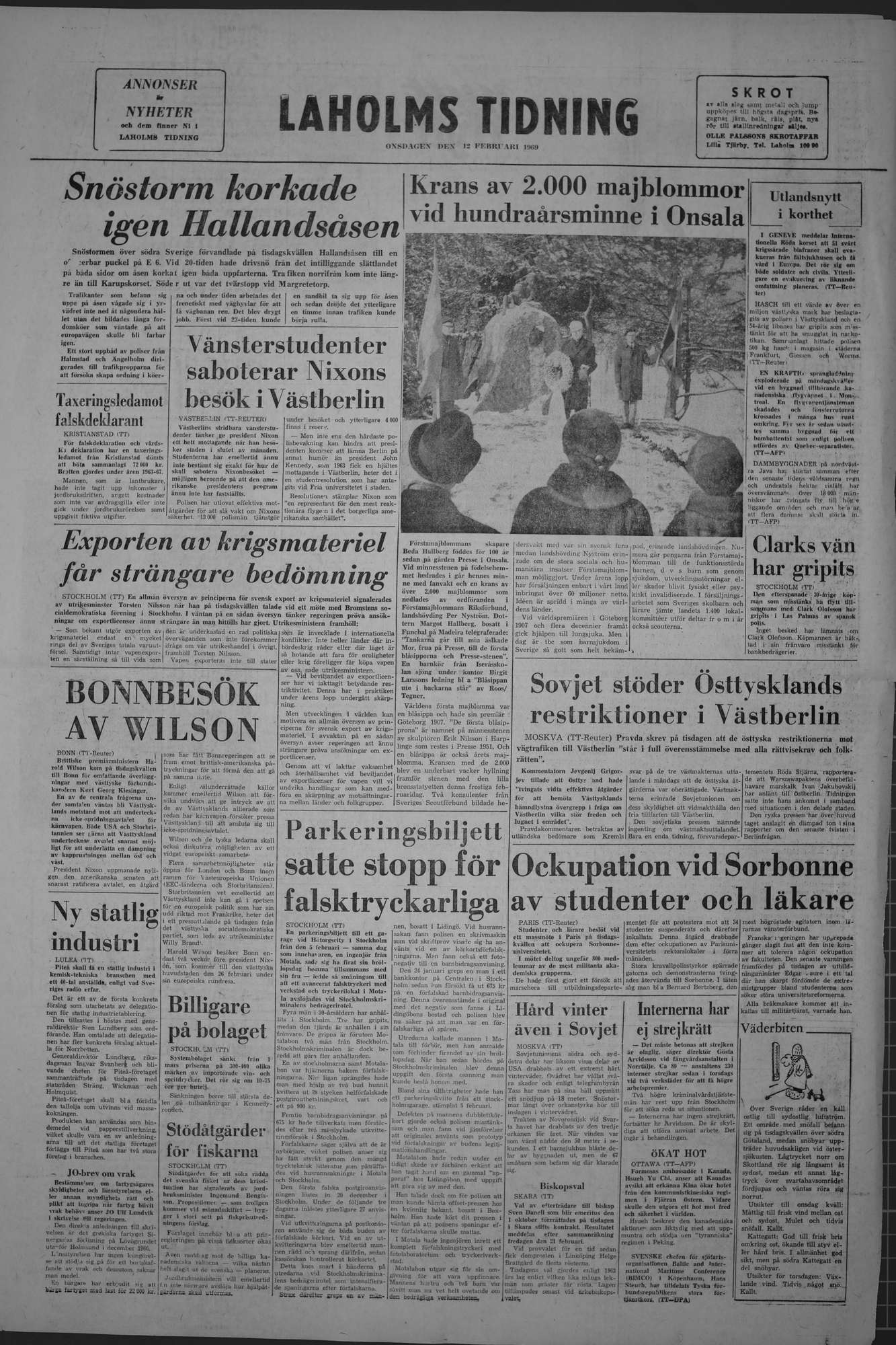 Laholms Tidning Onsdag 12 februari 1969, sida 8
