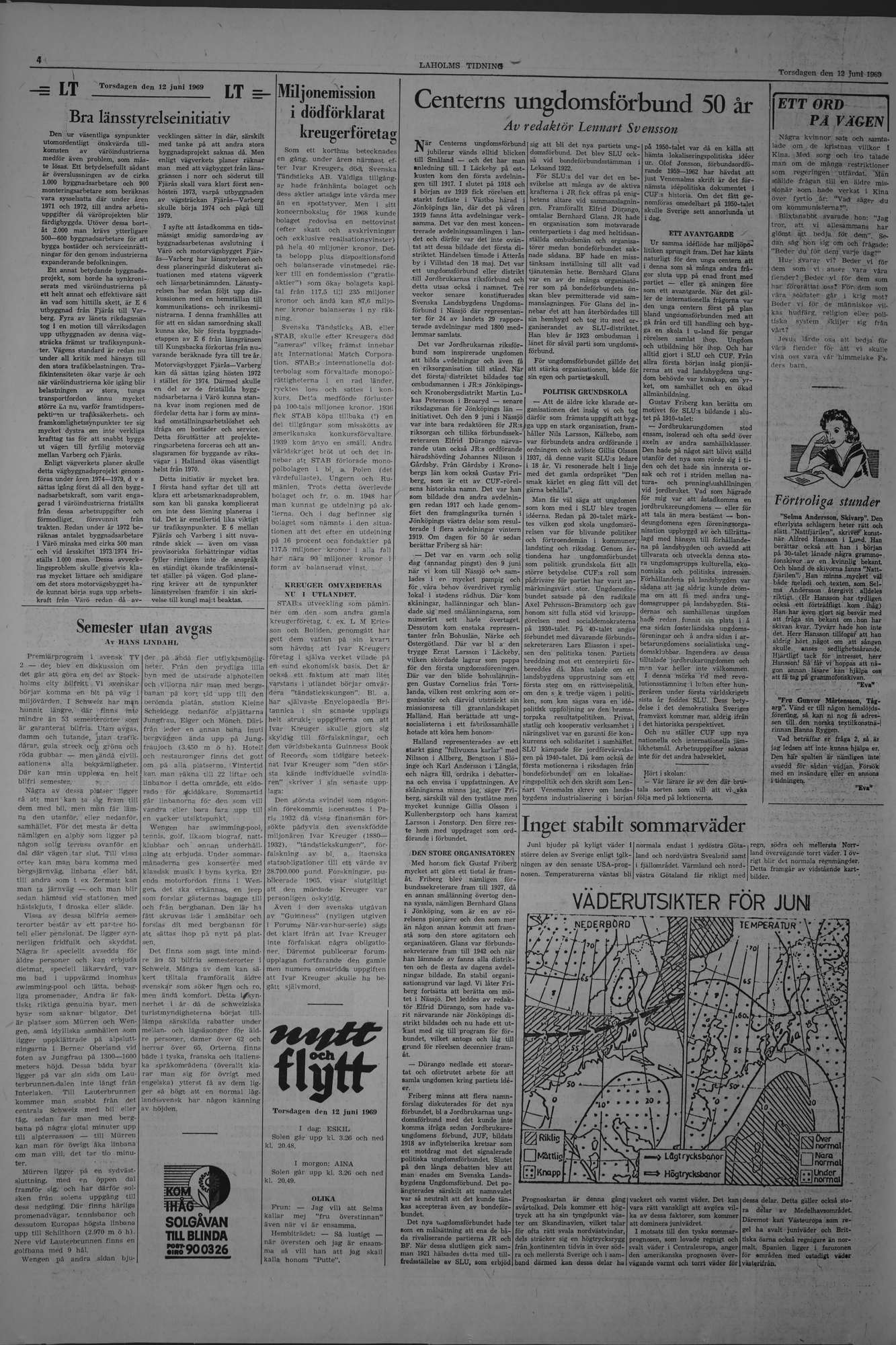 Laholms Tidning Torsdag 12 juni 1969, sida 4