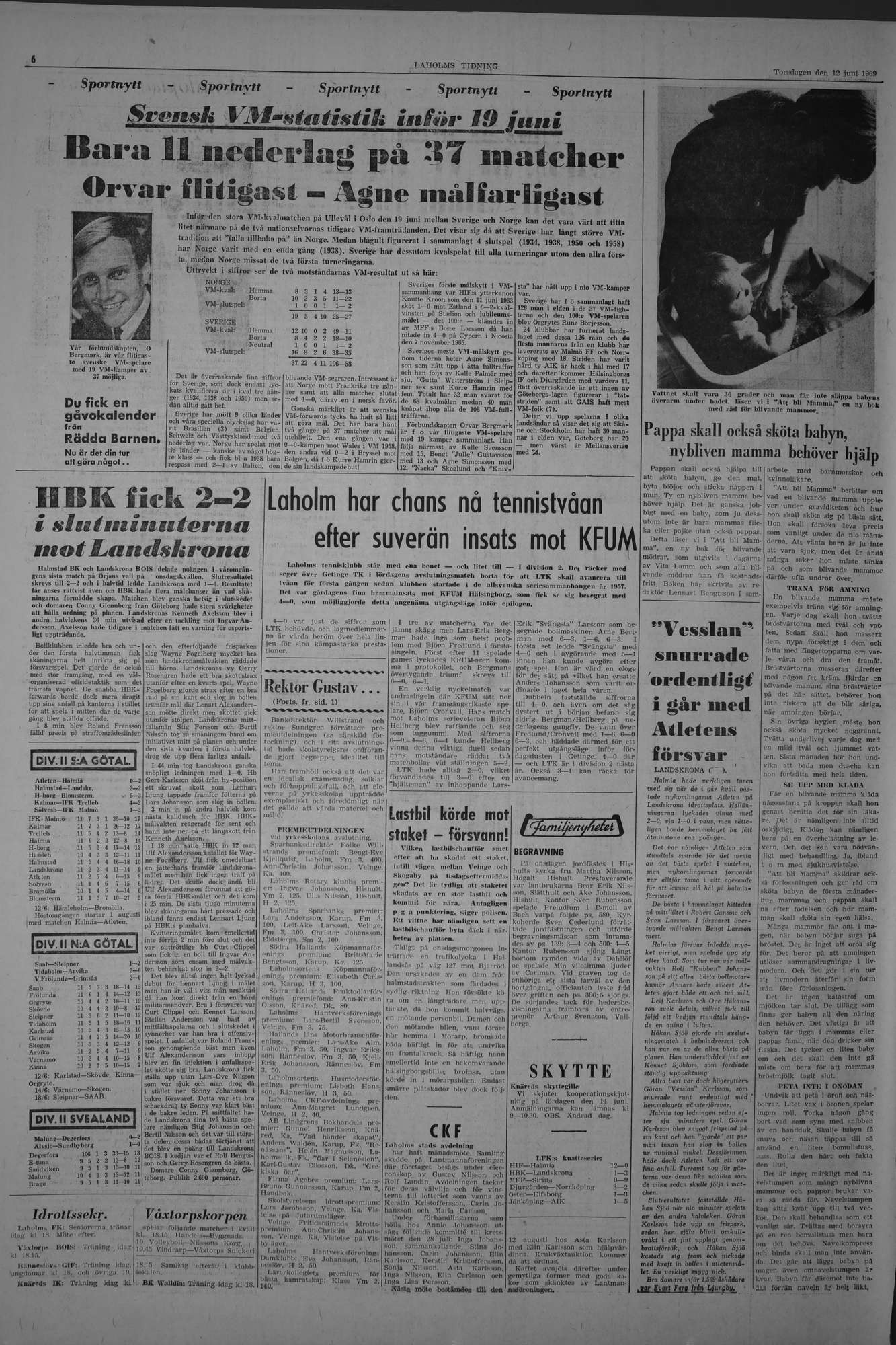 Laholms Tidning Torsdag 12 juni 1969, sida 6