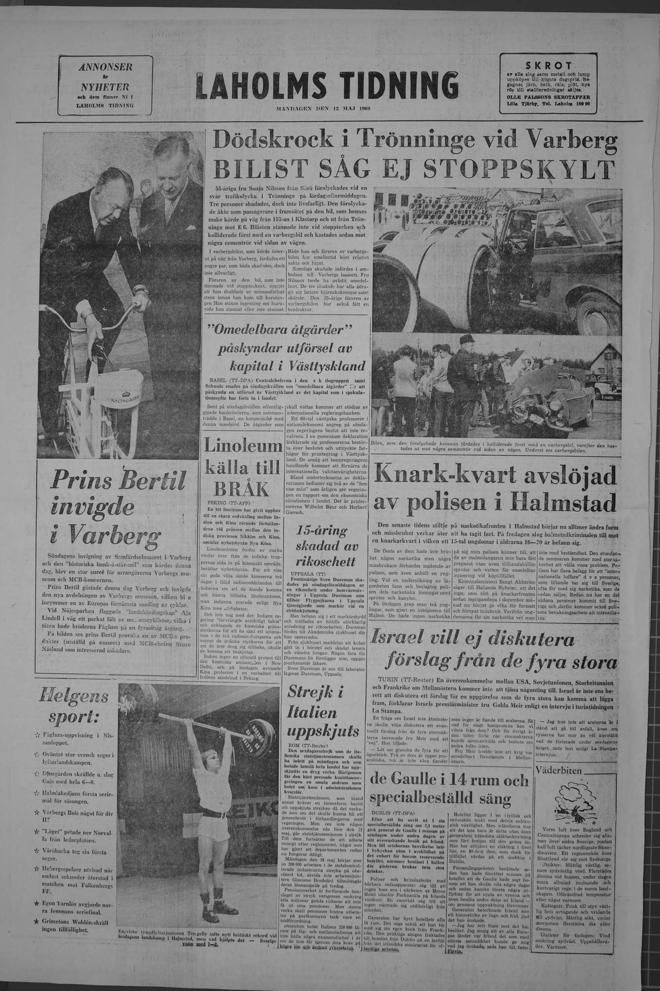 Laholms Tidning Måndag 12 maj 1969, sida 8