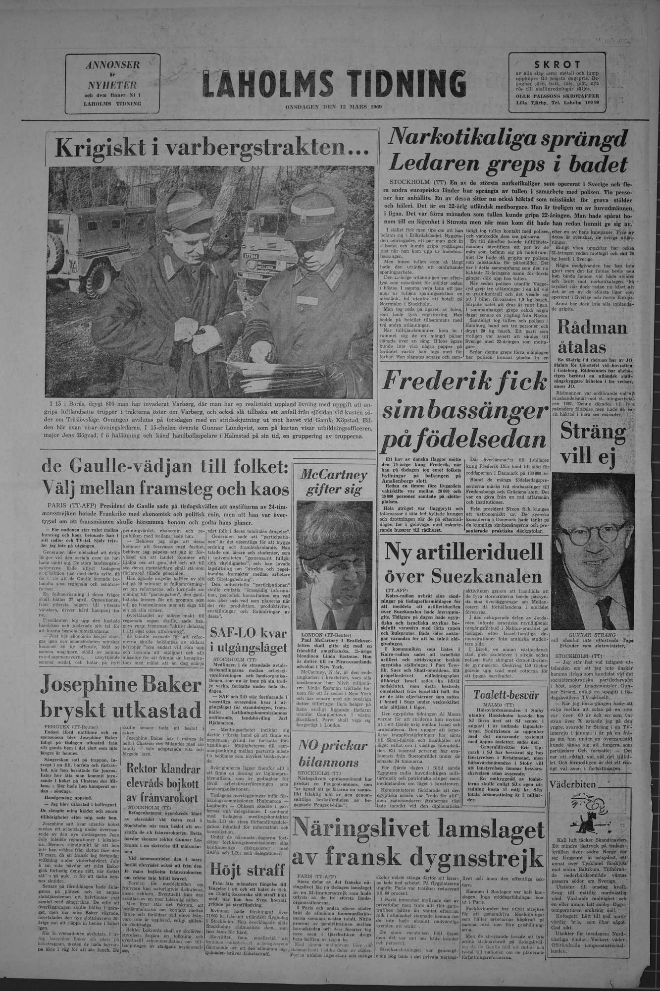 Laholms Tidning Onsdag 12 mars 1969, sida 8