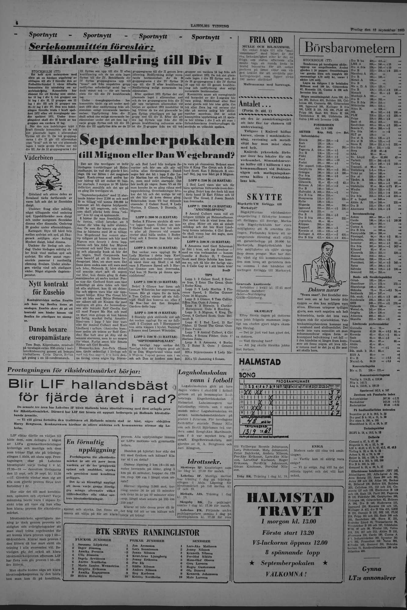 Laholms Tidning Fredag 12 september 1969, sida 6