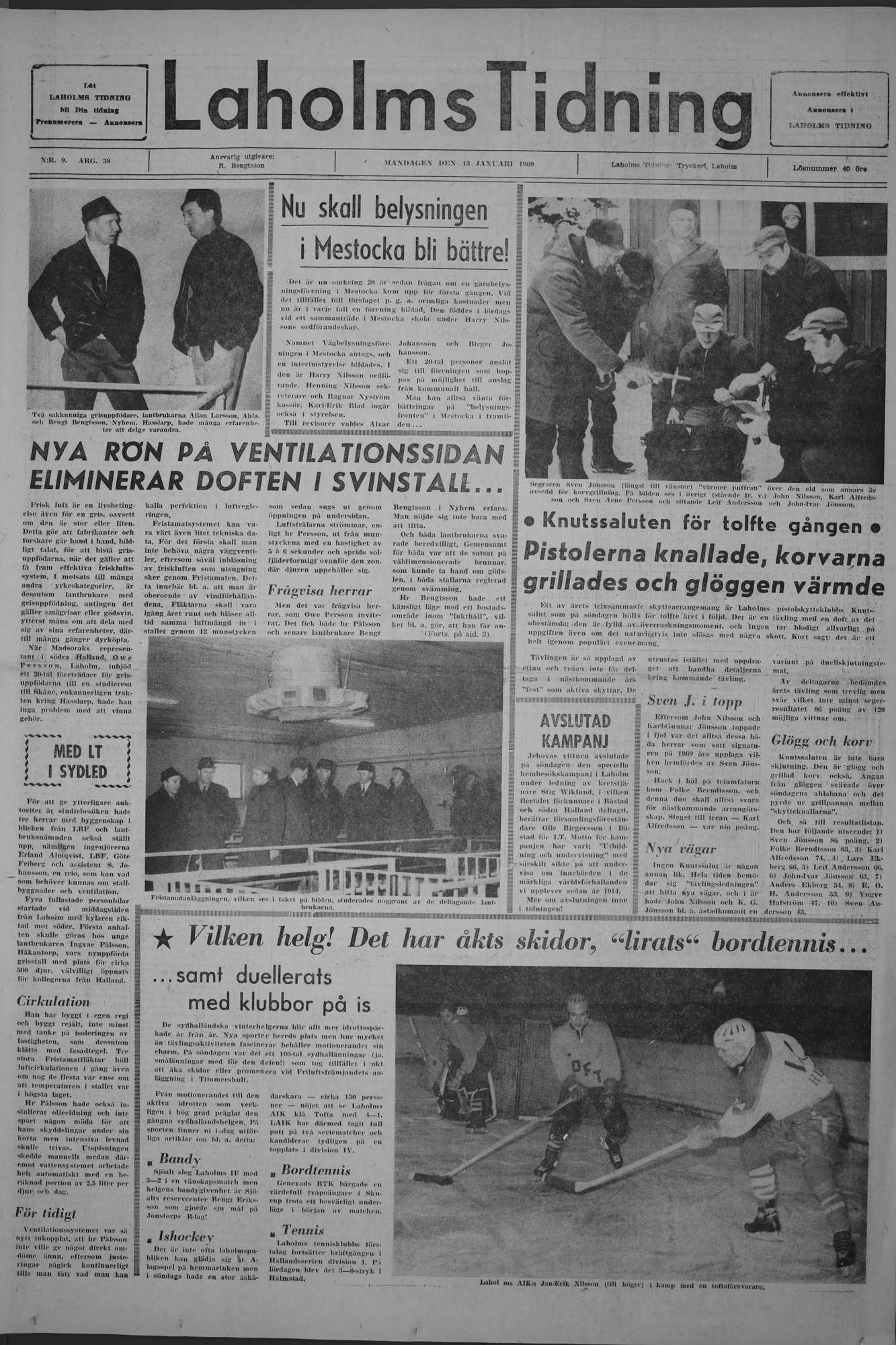 Laholms Tidning Måndag 13 januari 1969, sida 1