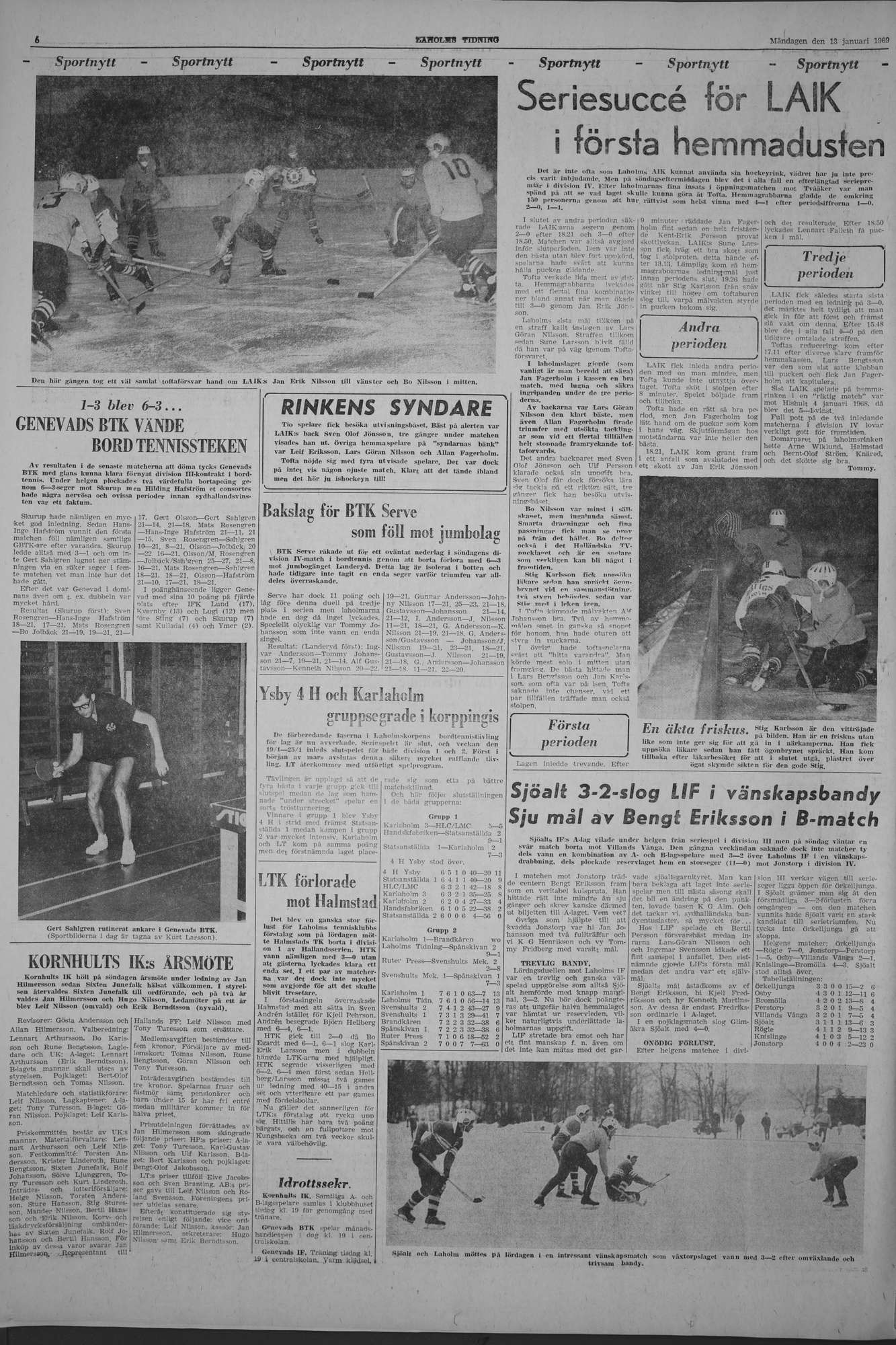 Laholms Tidning Måndag 13 januari 1969, sida 6