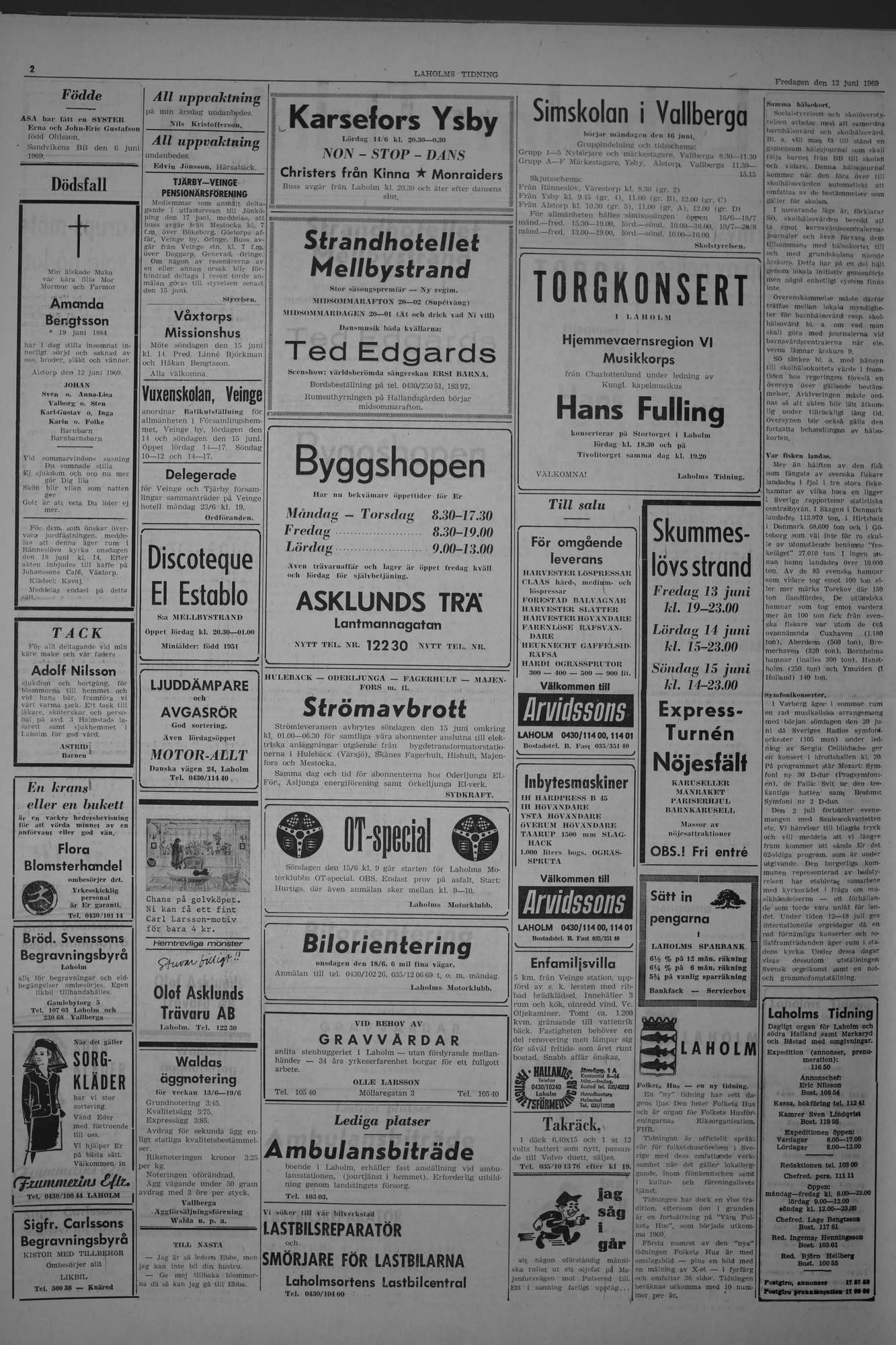 Laholms Tidning Fredag 13 juni 1969, sida 2