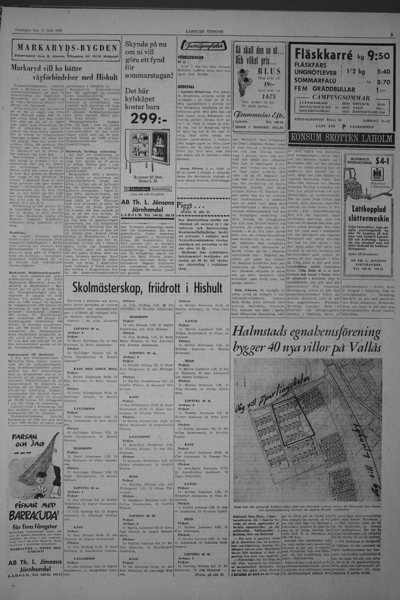 Laholms Tidning Fredag 13 juni 1969, sida 3