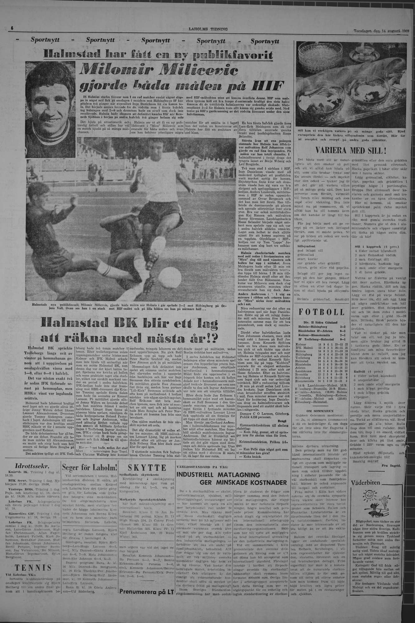 Laholms Tidning Torsdag 14 augusti 1969, sida 6